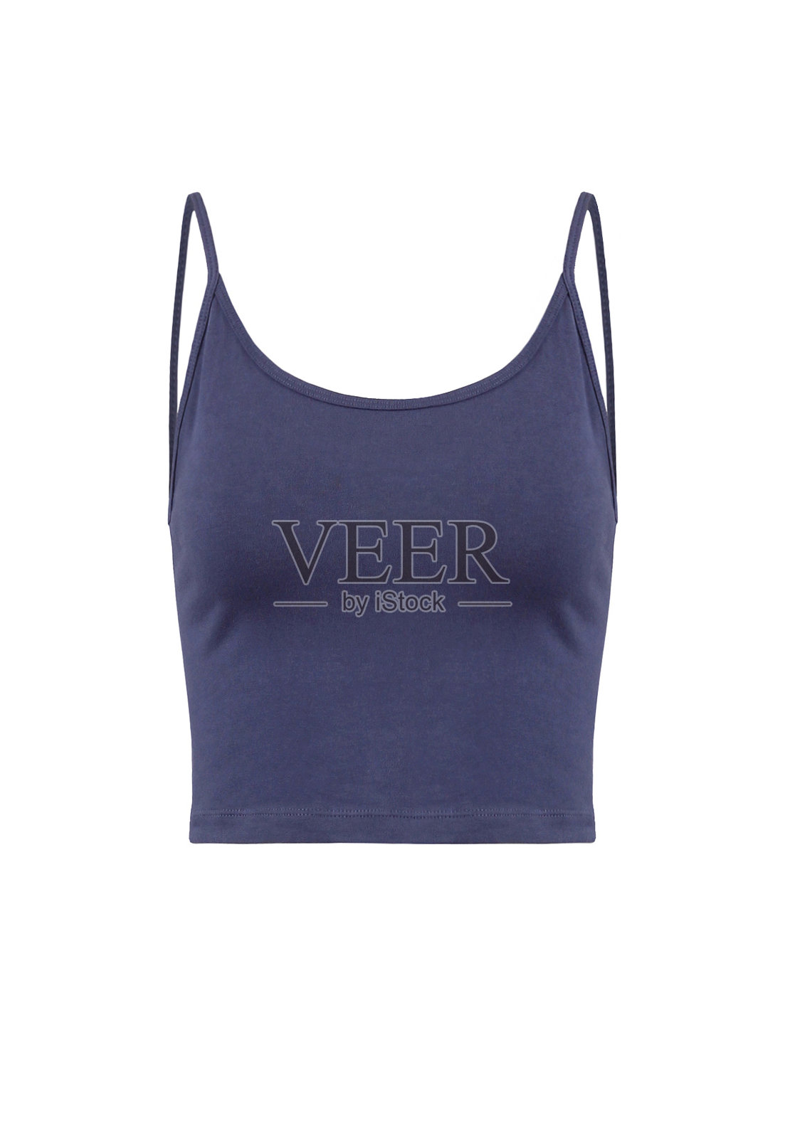 女式蓝色运动胸罩，露脐上衣照片摄影图片