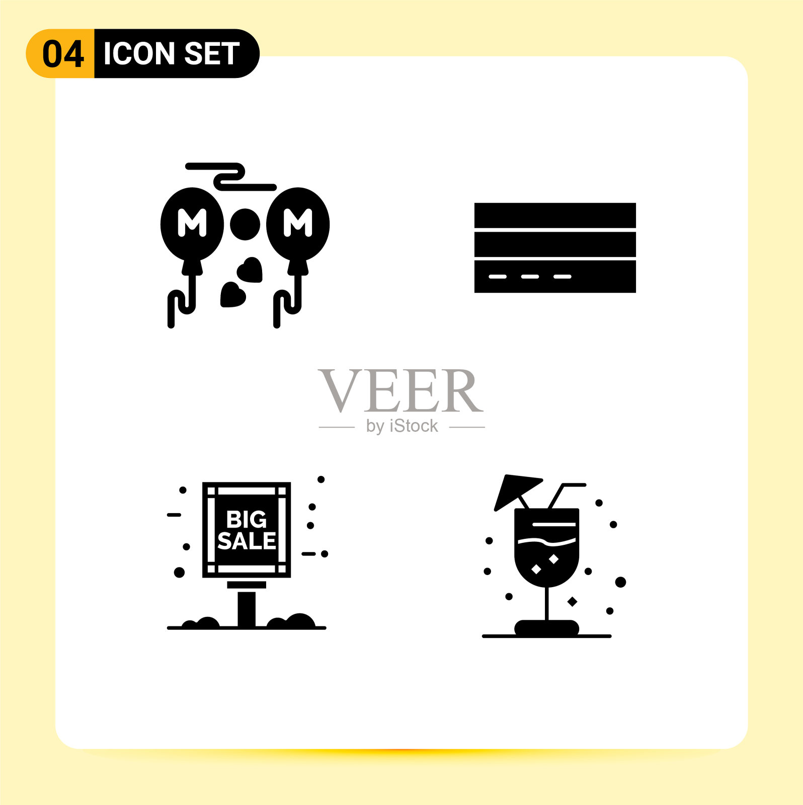 包4现代固体符号符号和符号插画图片素材