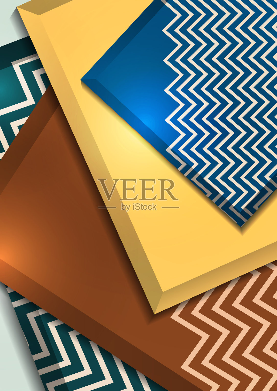 浅色背景上的彩色装饰3D方块。模板的设计。摘要向量插画图片素材