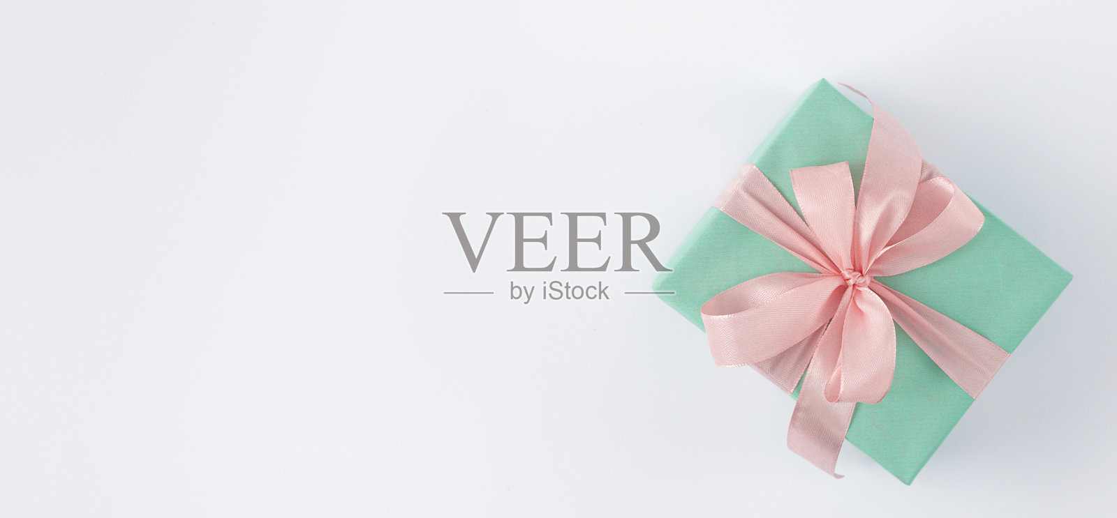 礼盒或礼品白色背景俯视图照片摄影图片