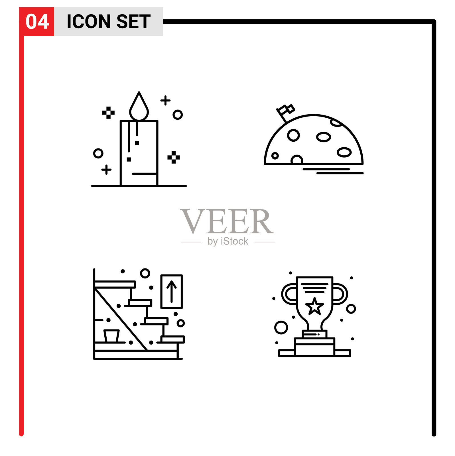 可编辑线包4简单填充线平插画图片素材
