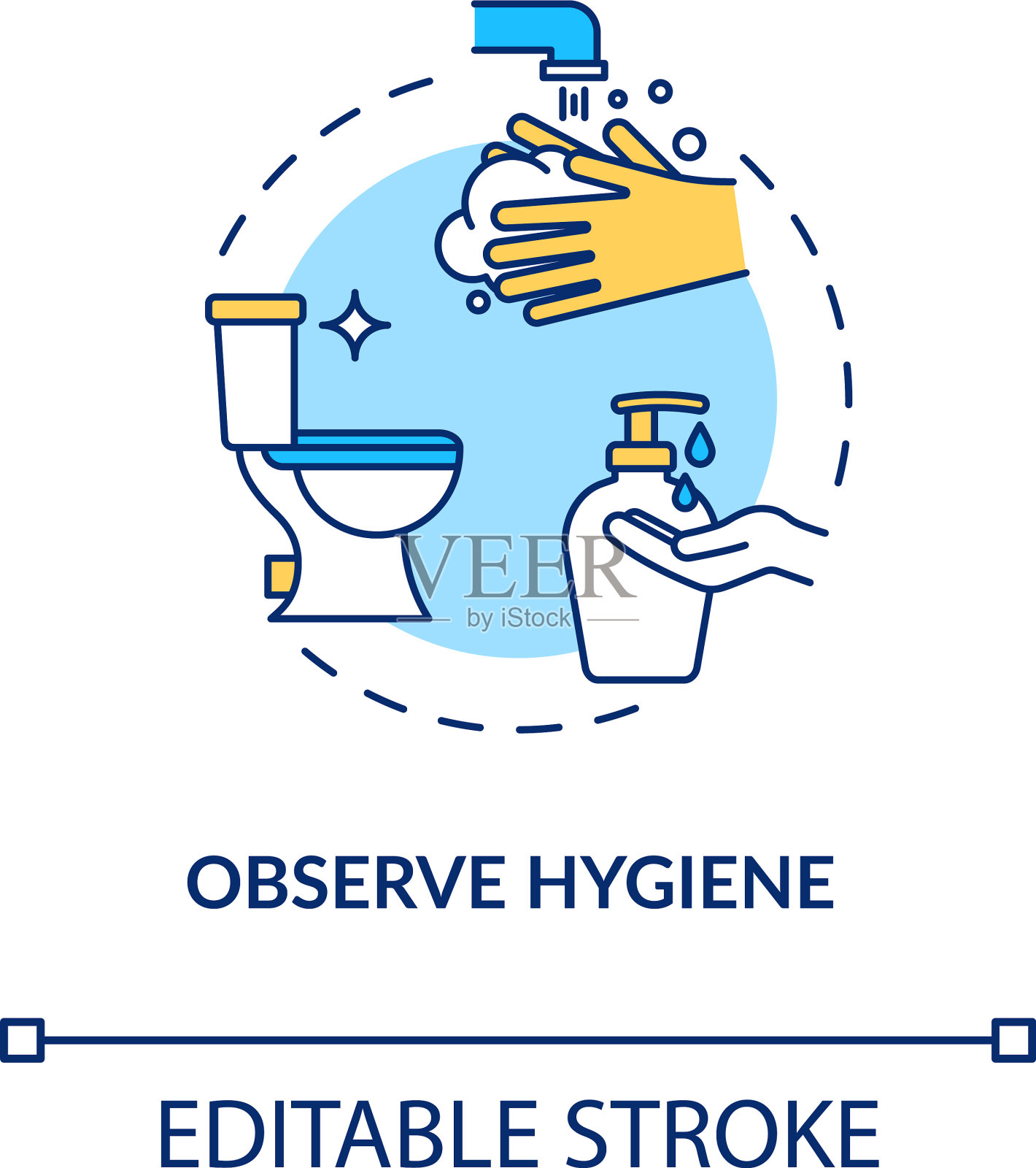 遵守卫生观念图标病毒感染插画图片素材