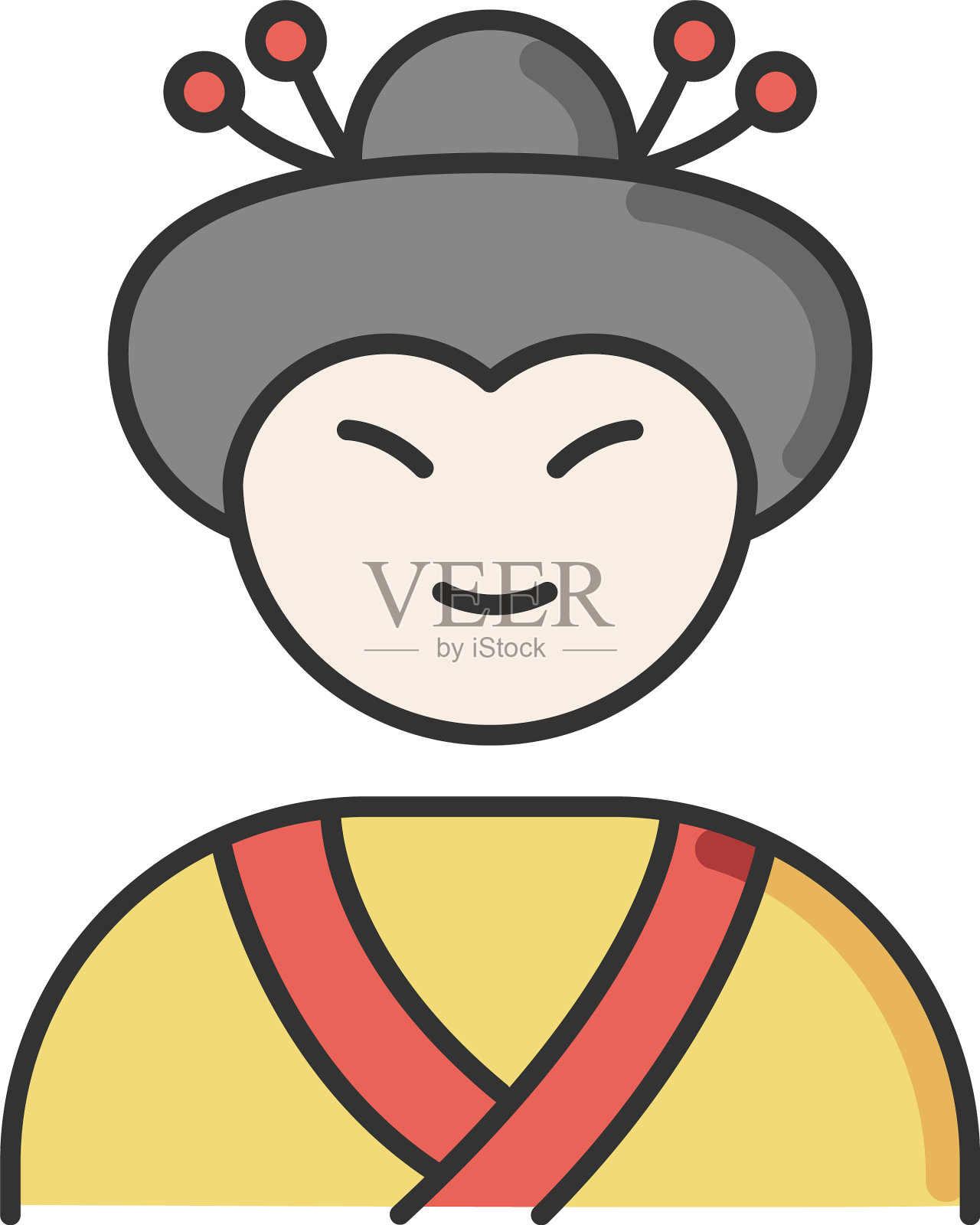 艺伎RGB颜色图标日本女人在亚洲设计元素图片