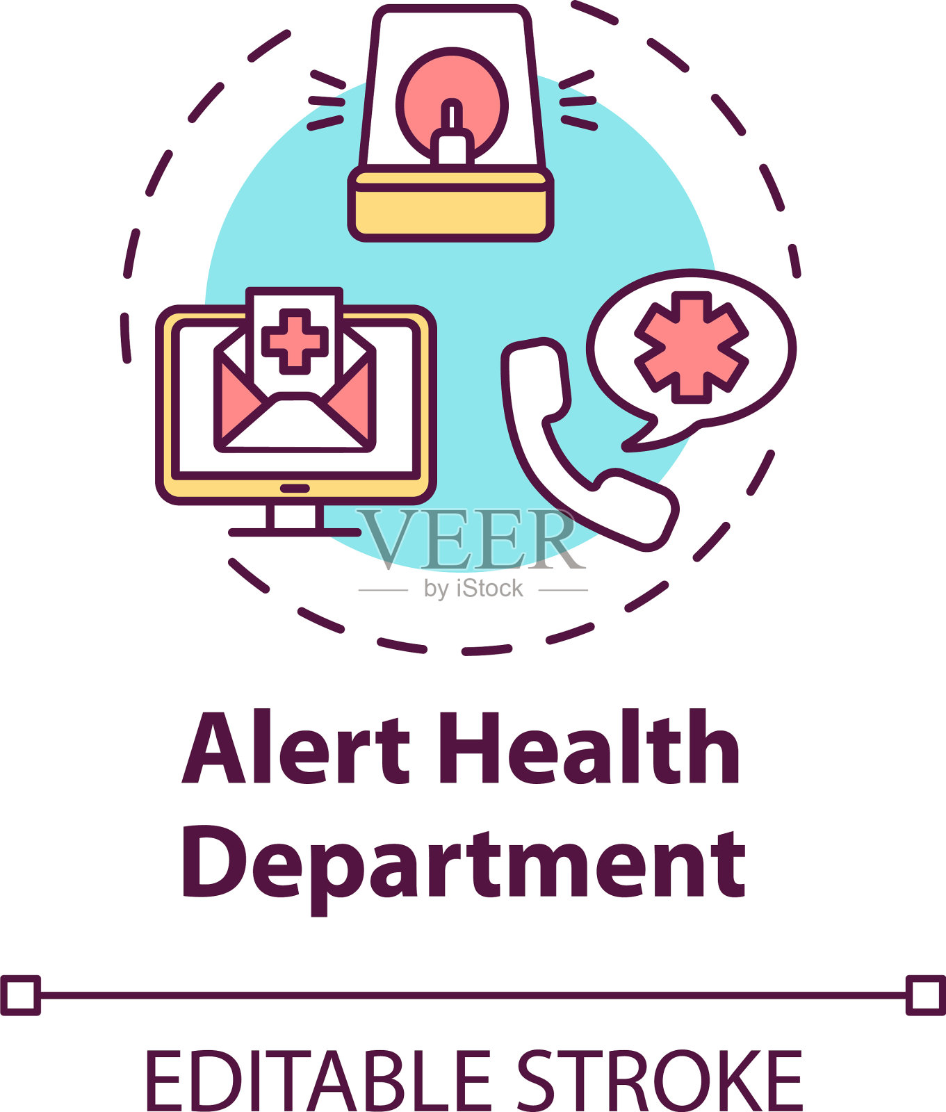 警告卫生部门概念图标警告插画图片素材