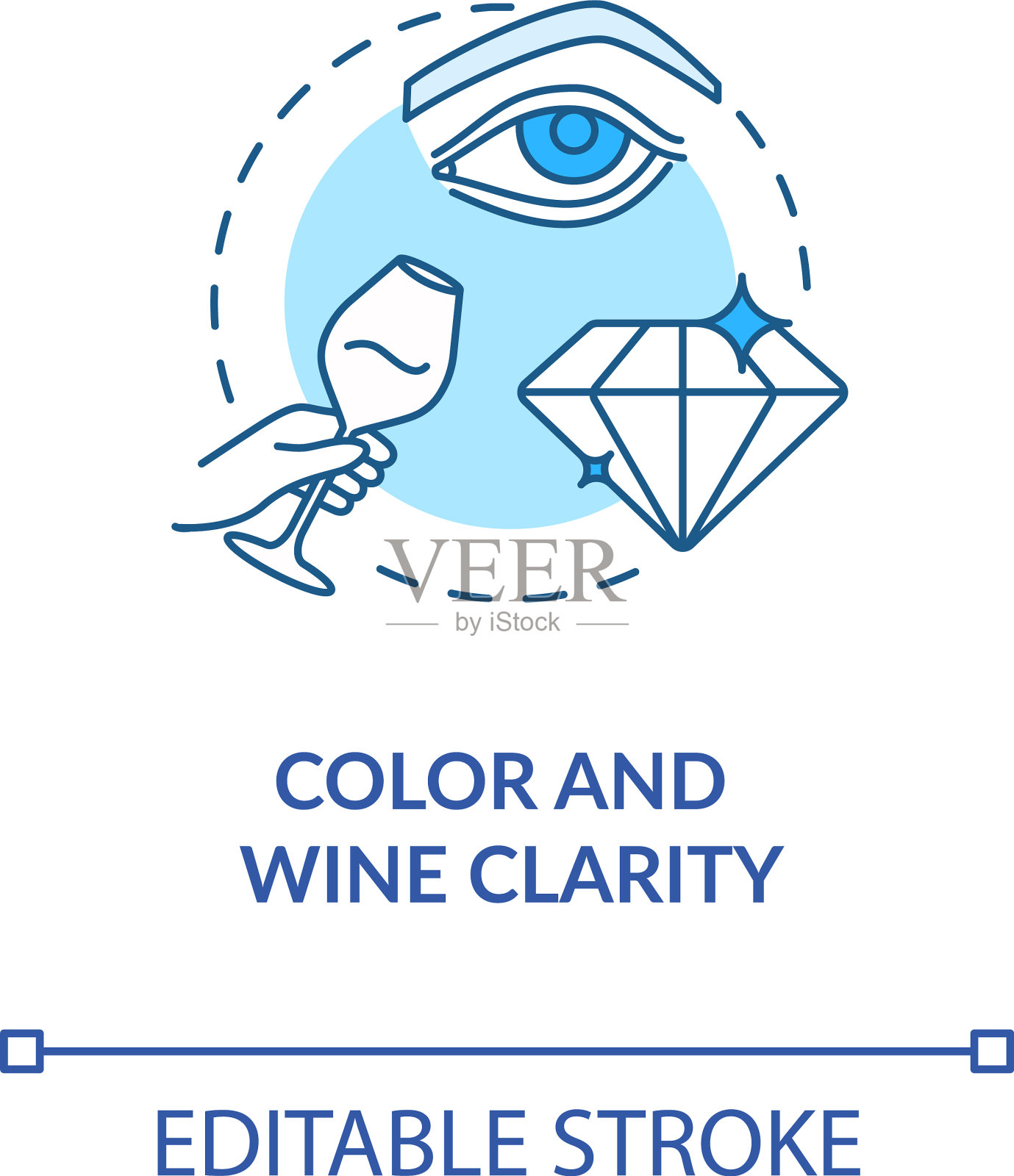 颜色和葡萄酒清晰度概念图标葡萄酒品尝插画图片素材