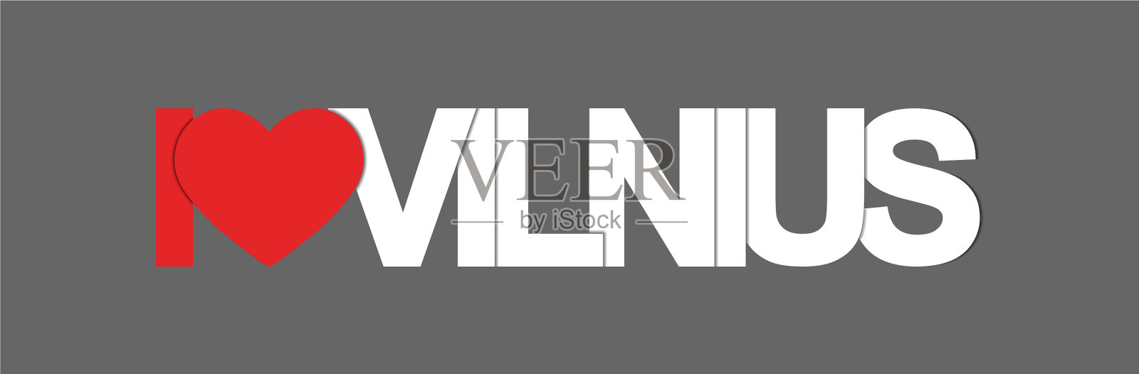 我喜欢维尔纽斯横幅的名字插画图片素材