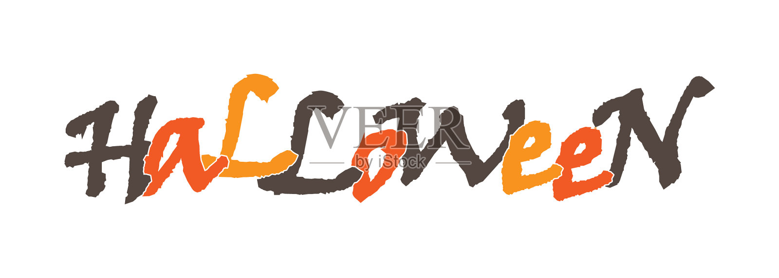 万圣节题字为彩色字母设计元素图片