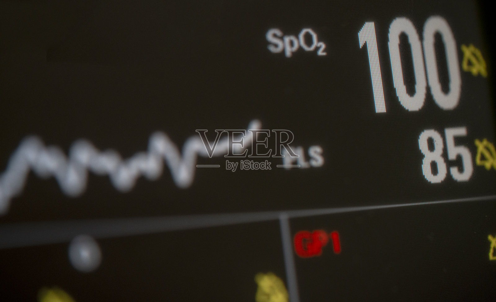 病人监护仪库存照片上的血氧饱和度照片摄影图片