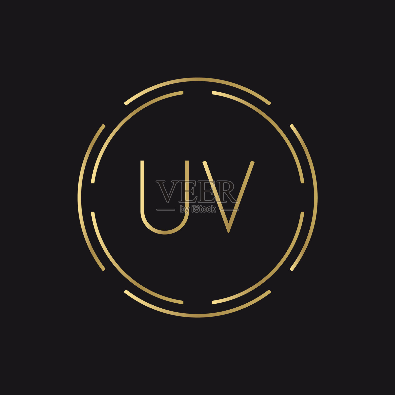 初始uv标识创意排版模板插画图片素材