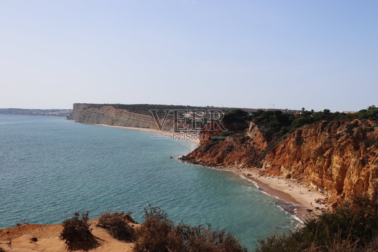 俯瞰海岸线——阿尔加维照片摄影图片