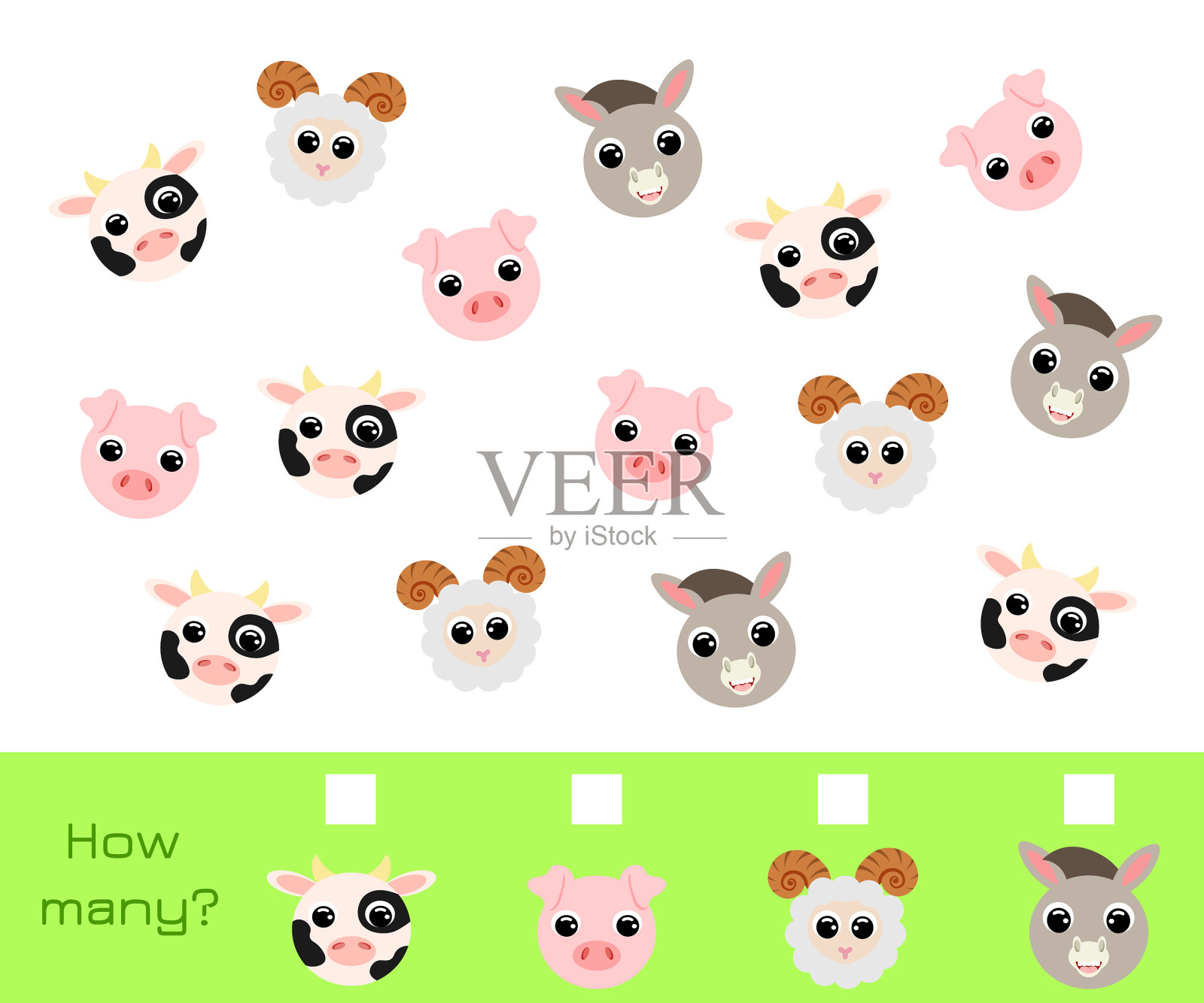 儿童数数游戏与图片插画图片素材