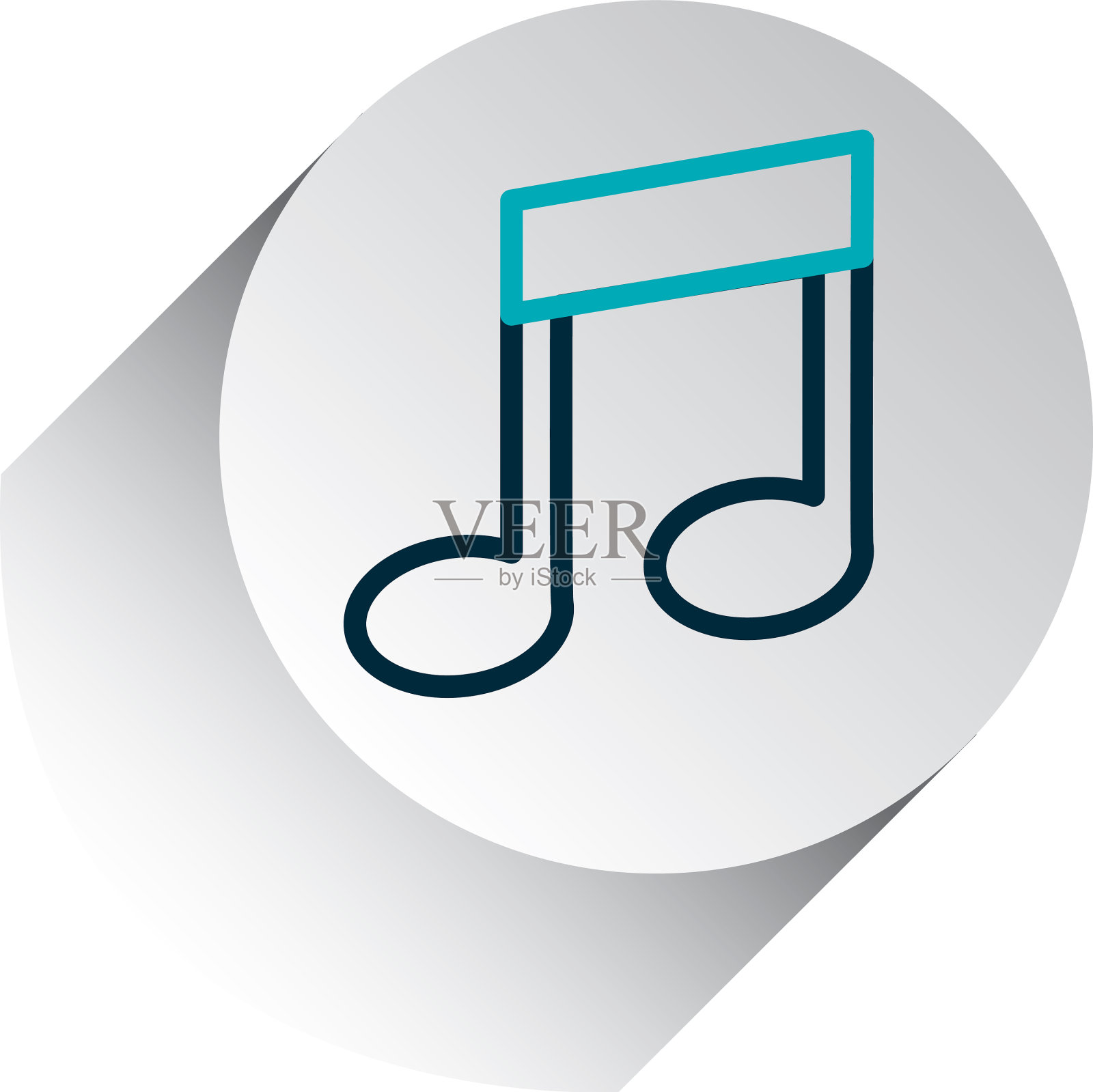 音乐音符图标线条渐变样式图标素材