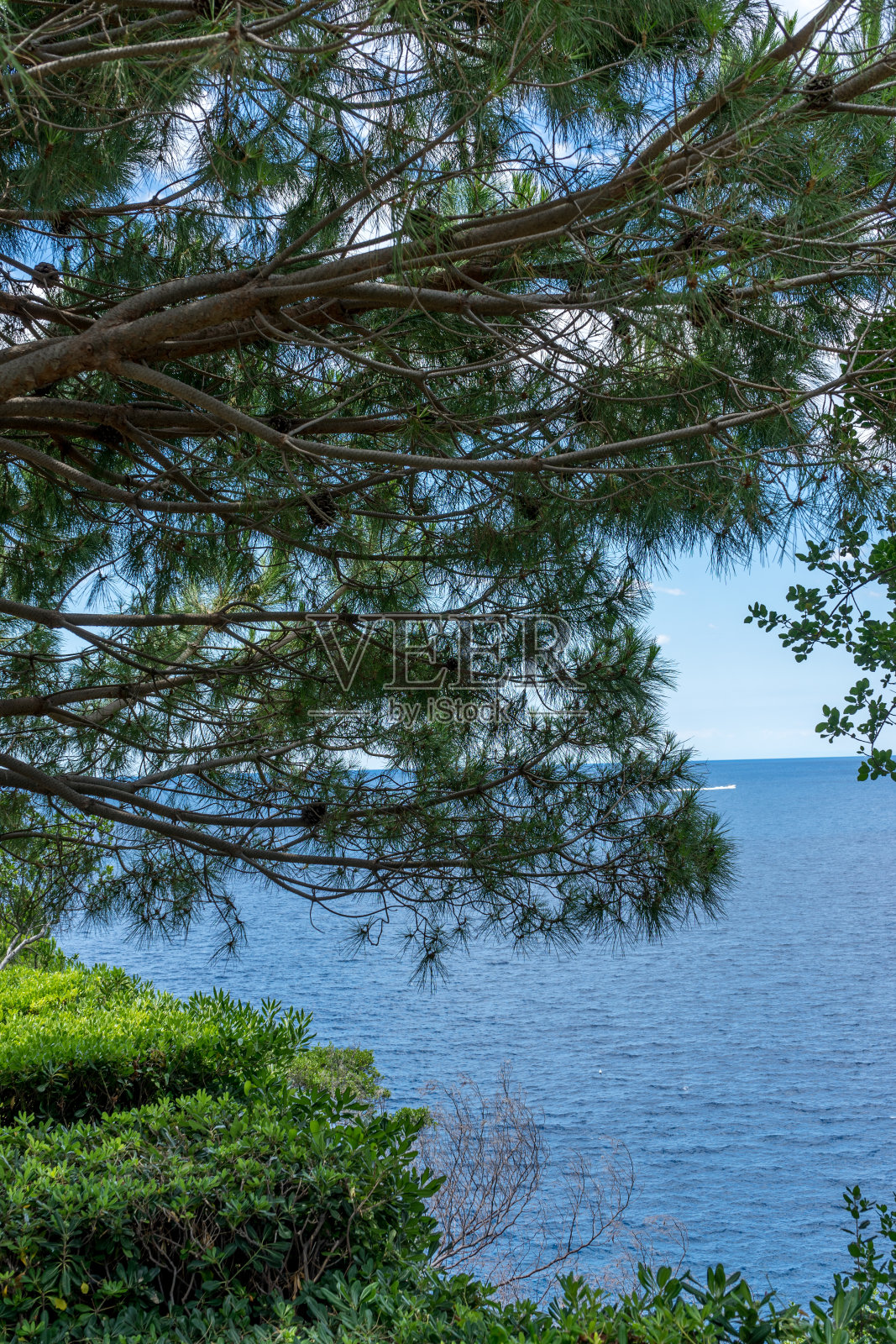意大利，马纳罗拉的五楼，天空映衬的湖景照片摄影图片
