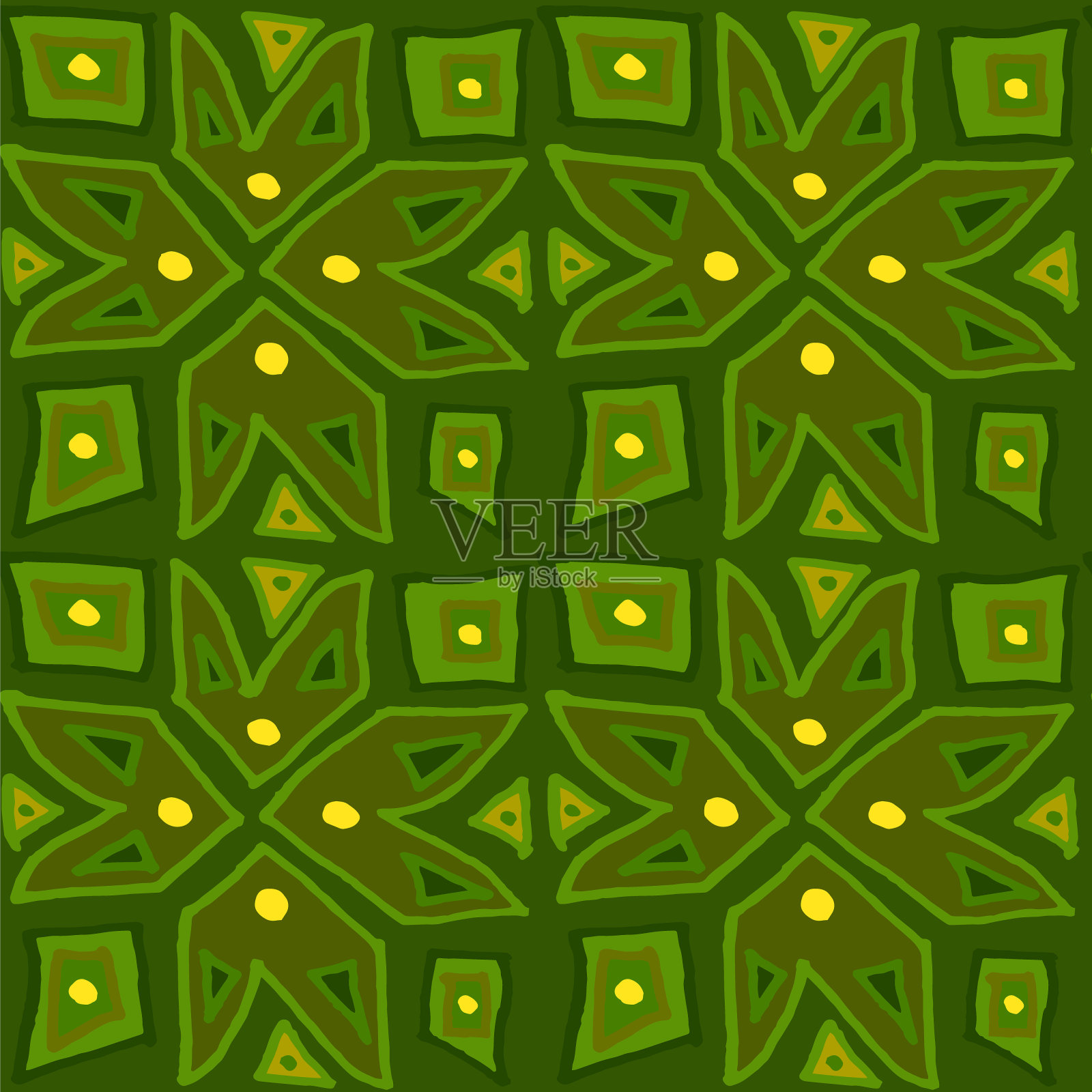 狐耳花绿插画图片素材