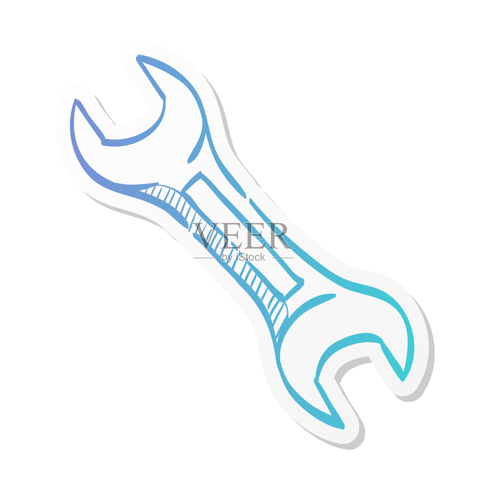 贴纸风格的图标-自行车工具插画图片素材