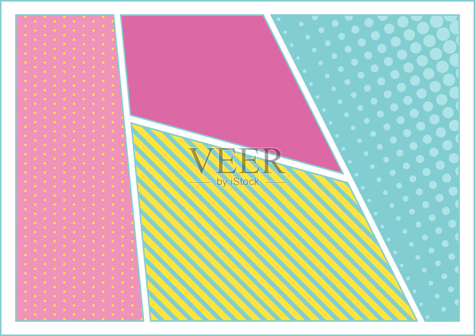 插图连环画和点图案布局框架插画图片素材