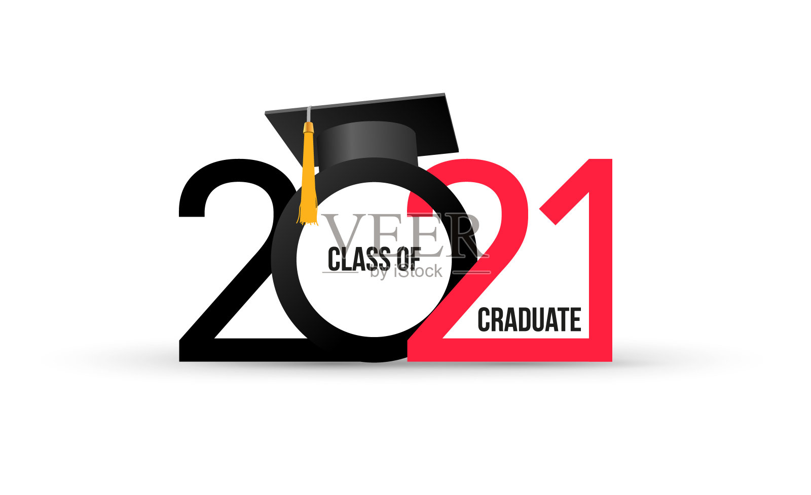 2021级。优雅的标志卡片，黑色，红色的传单，问候，邀请，商务日记，祝贺和海报在舞会。矢量插图。孤立的矢量图。插画图片素材