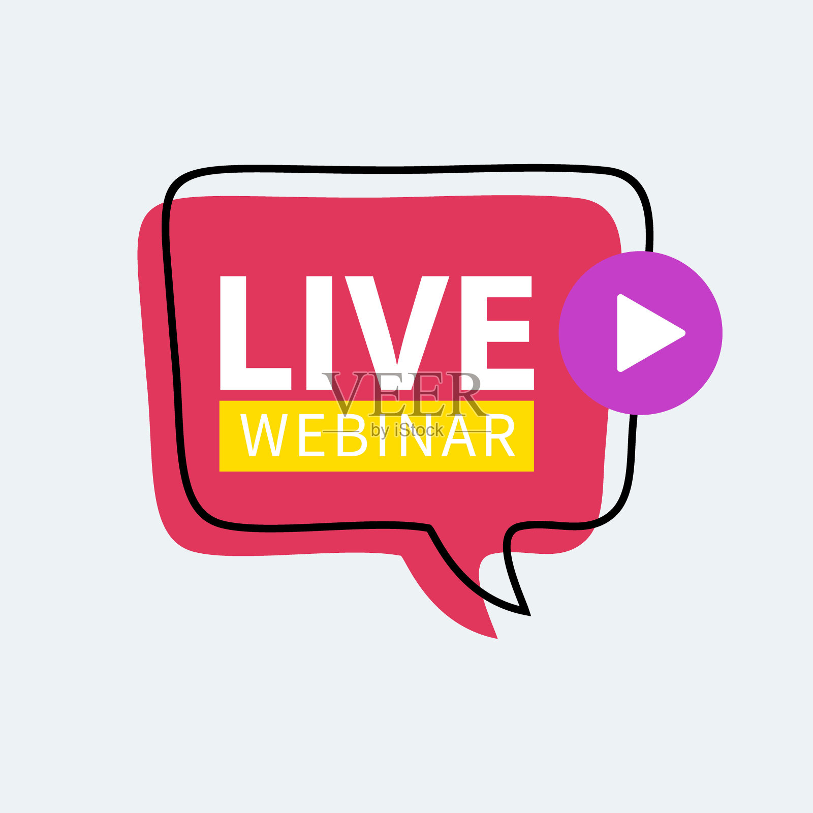 现场研讨会按钮插画图片素材