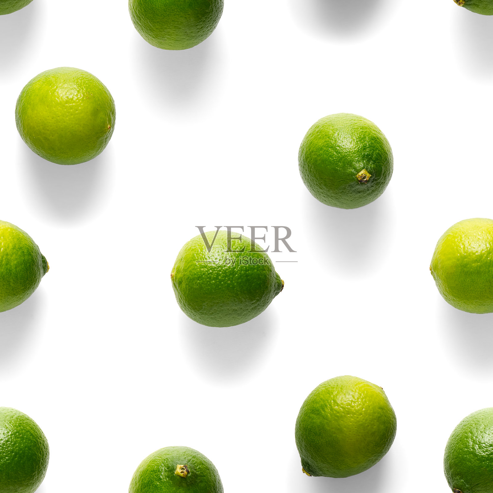 无缝图案与青石灰。热带抽象无缝图案背景。白色背景上的石灰。照片摄影图片