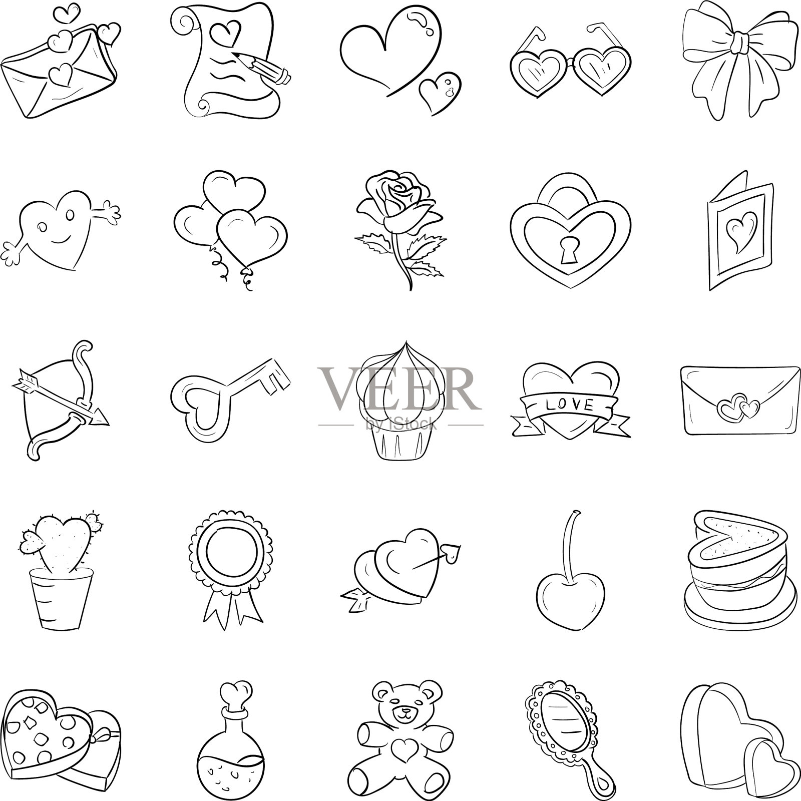 包装爱的涂鸦图标图标素材