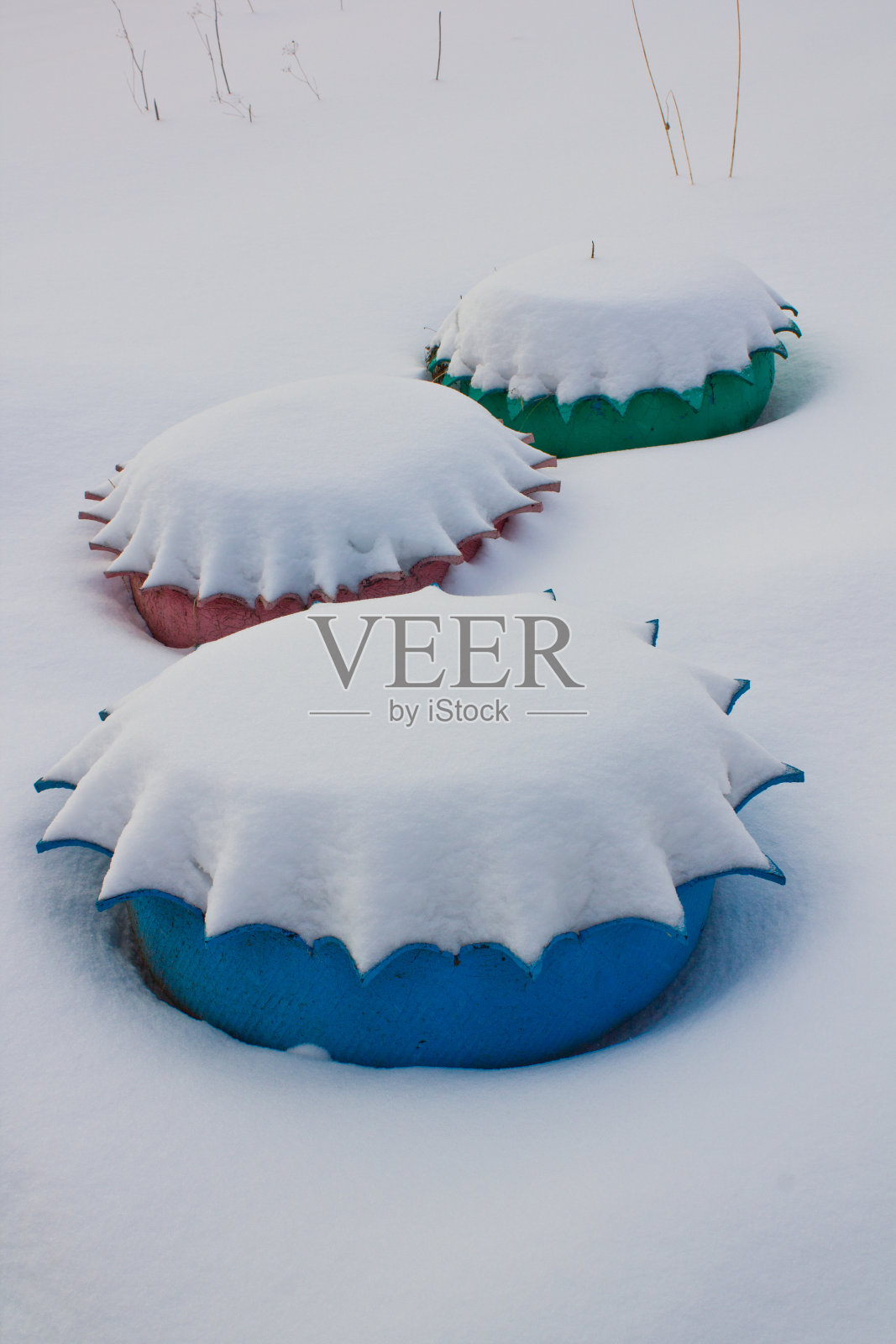 花盆里的雪，冬天的风景照片摄影图片