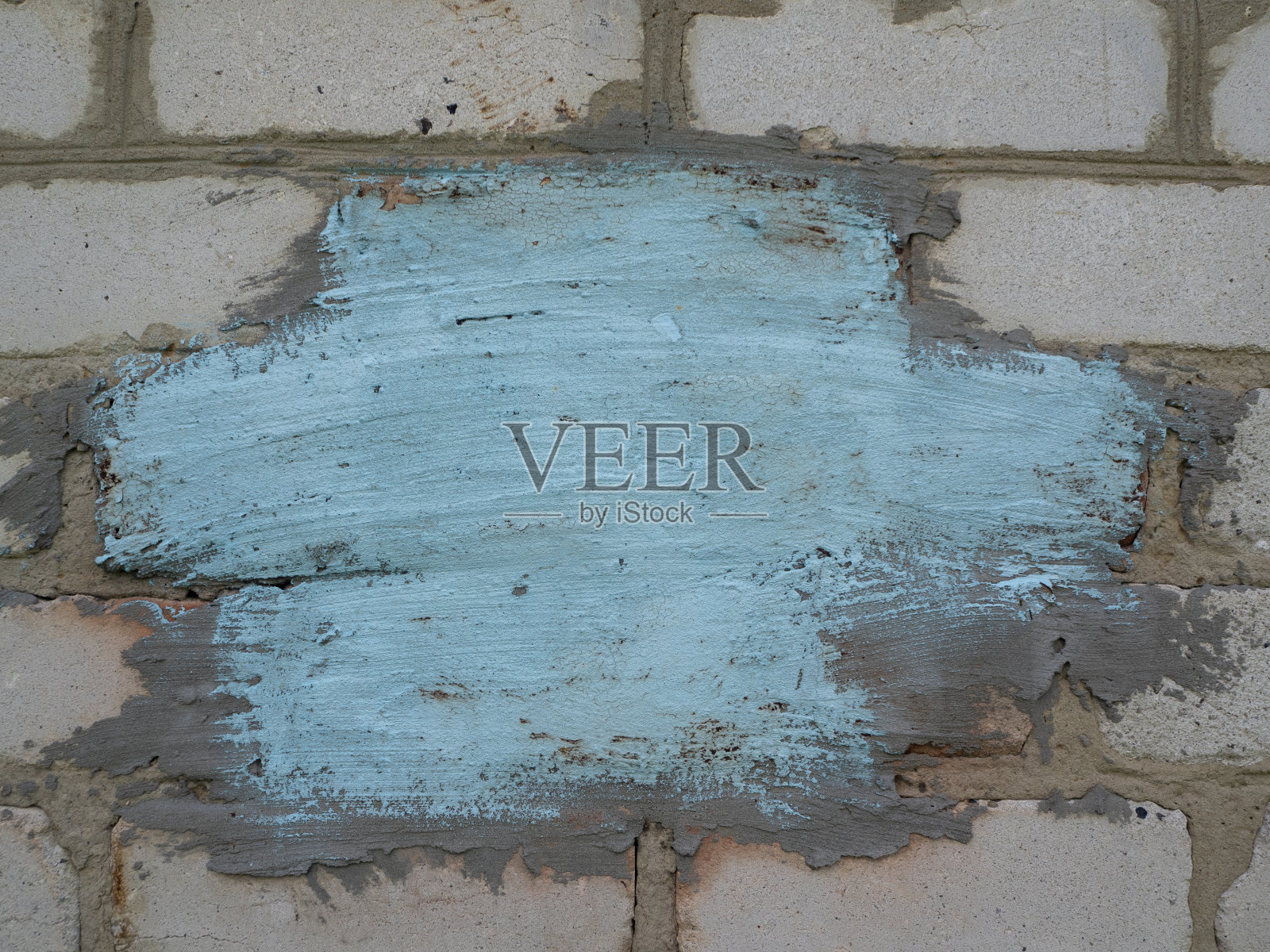 背景的旧墙的白色块与蓝色的地方为您的文本。本空间照片摄影图片