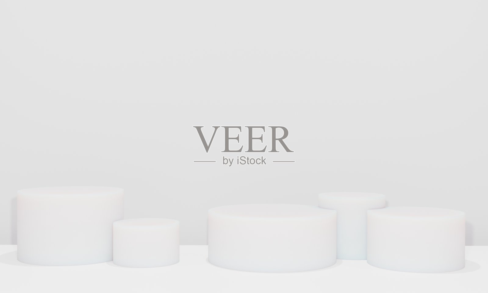 场景与讲台模拟展示在灰色和极简主义风格与复制空间，3d渲染抽象背景设计照片摄影图片