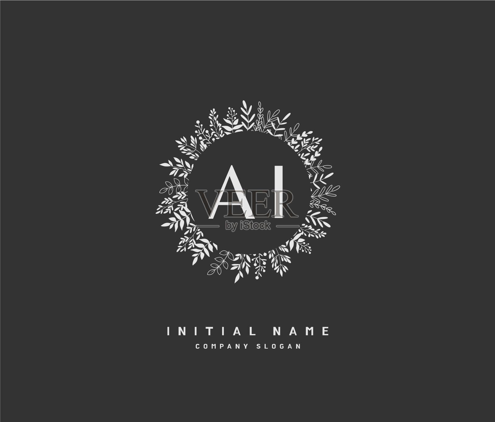 ai美初始标识手写标识的插画图片素材