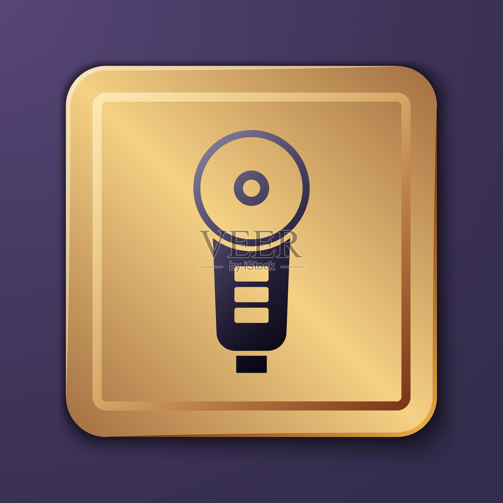 紫色角磨床图标孤立在紫色上图标素材