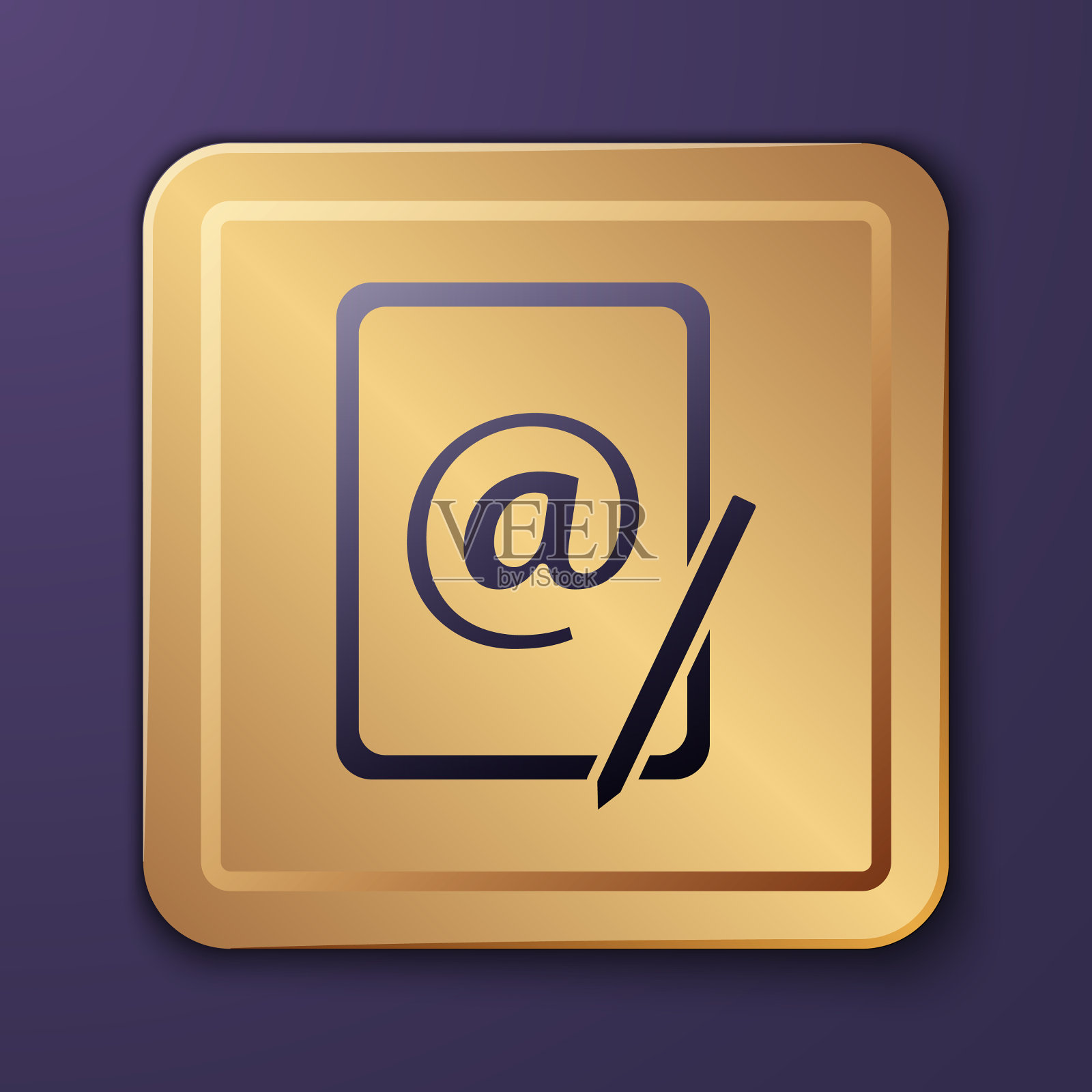 紫色邮件和电子邮件图标隔离在紫色上图标素材