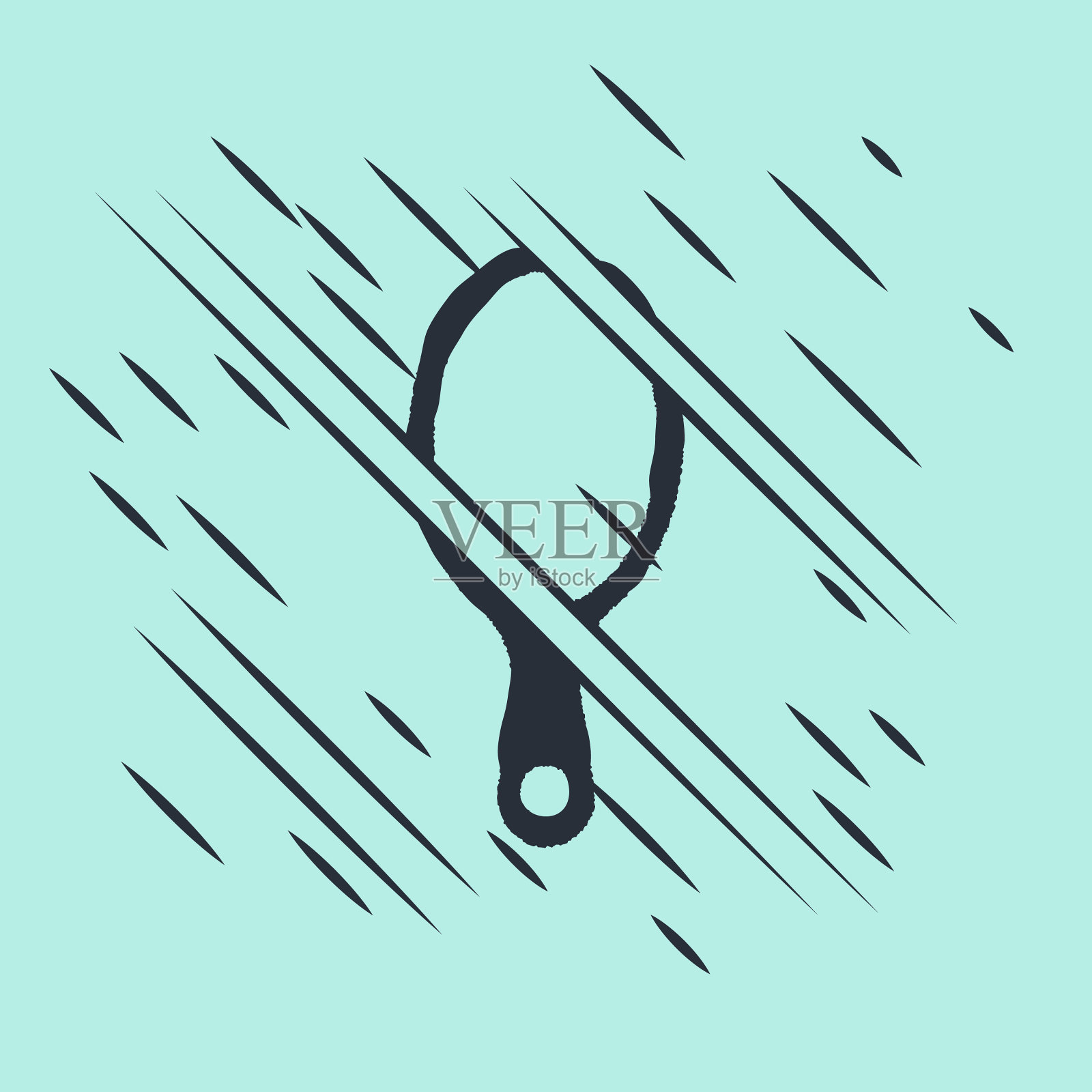 黑色手镜图标孤立在绿色插画图片素材