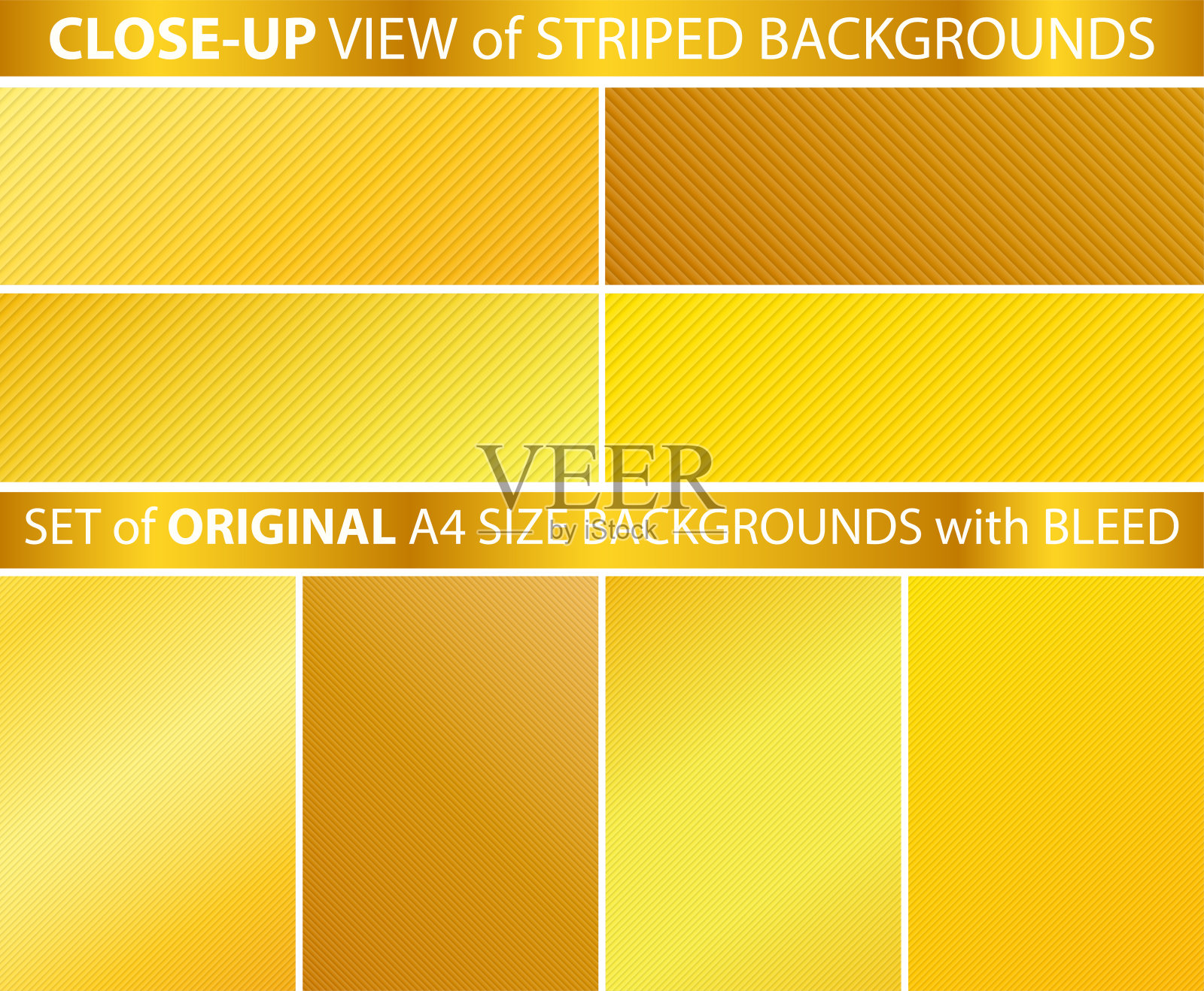 对角线条纹背景与金色色调。插画图片素材