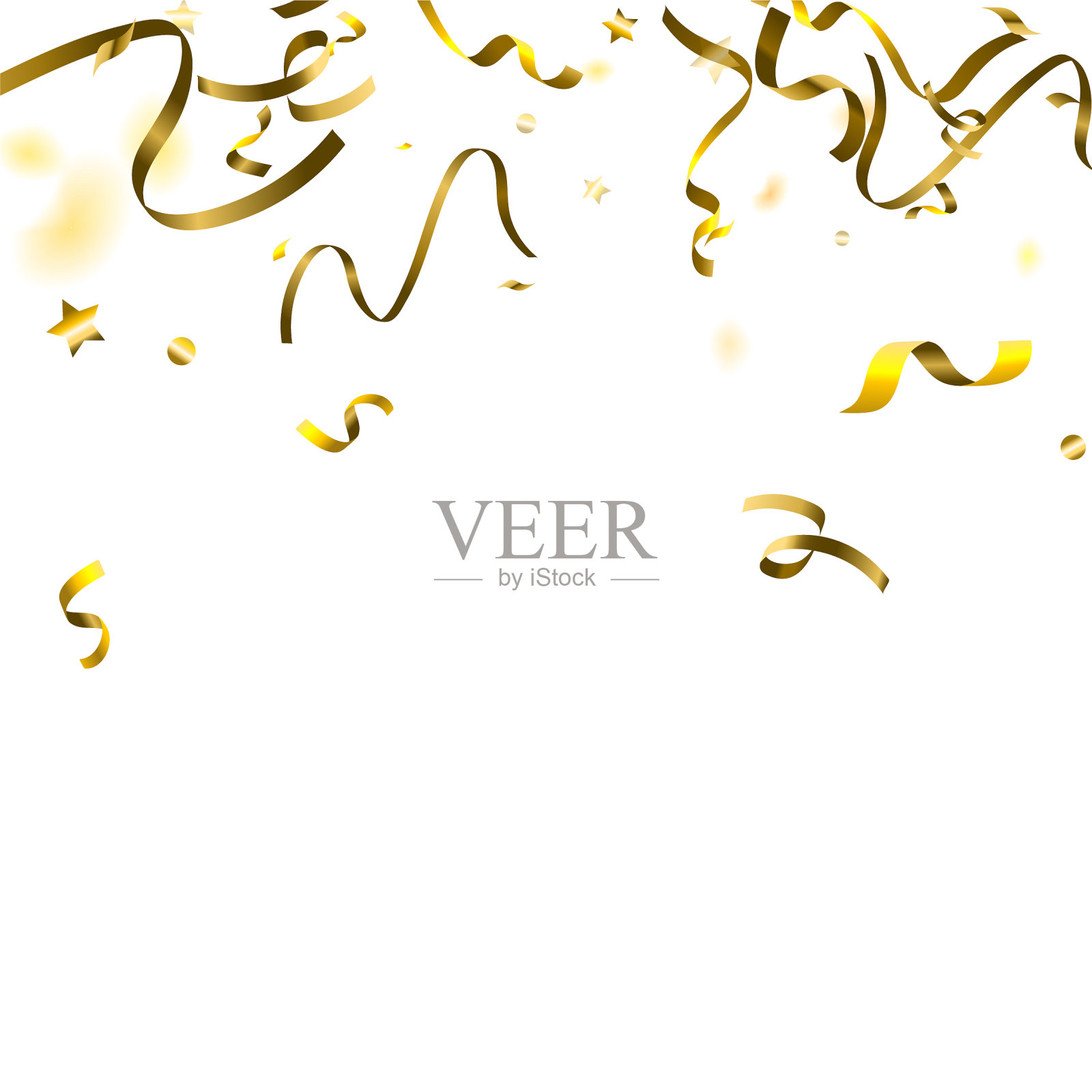 假日蛇形金箔飘带丝带插画图片素材