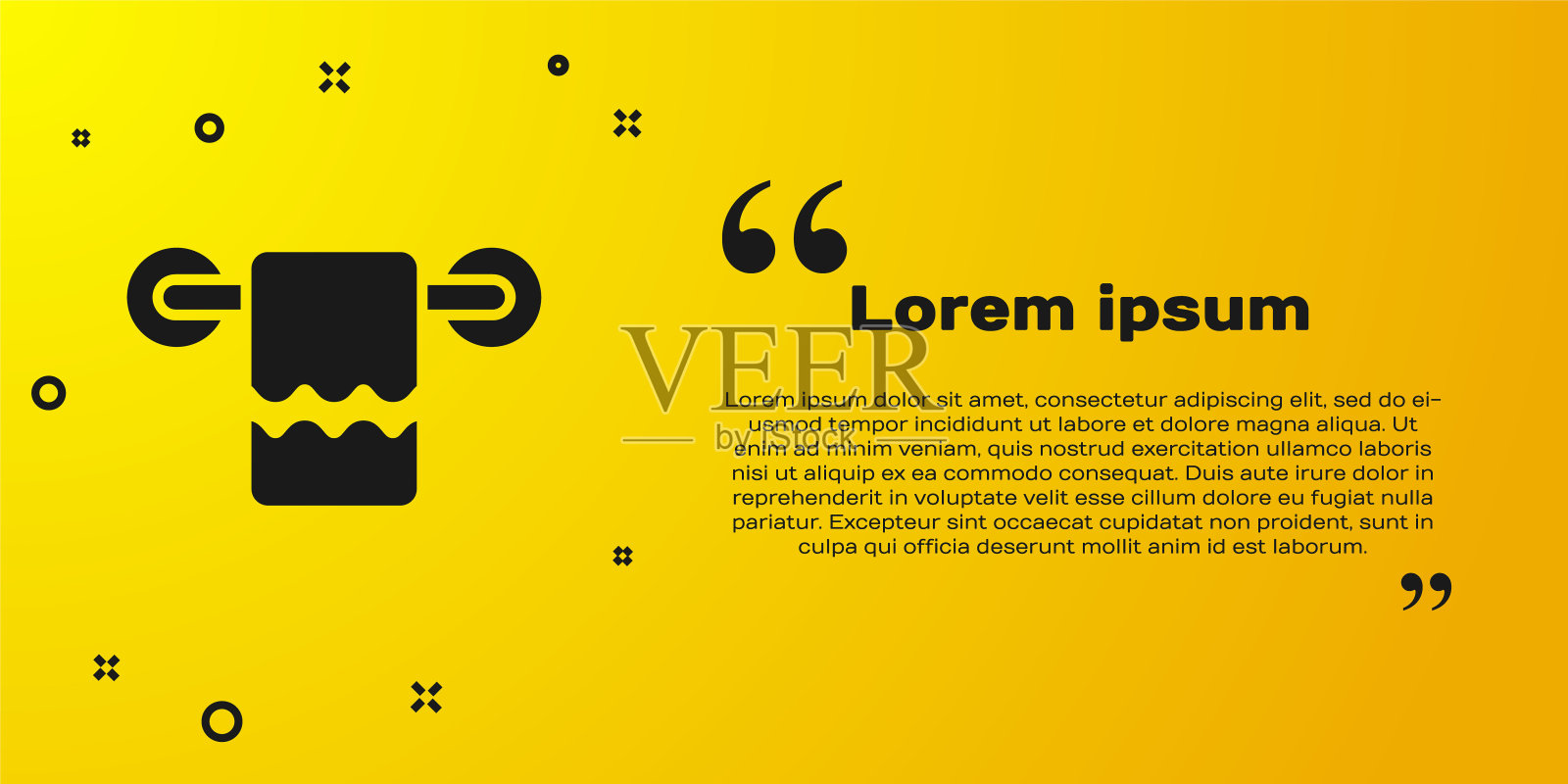 黑色毛巾在衣架图标孤立在黄色背景。浴室毛巾图标。向量插画图片素材