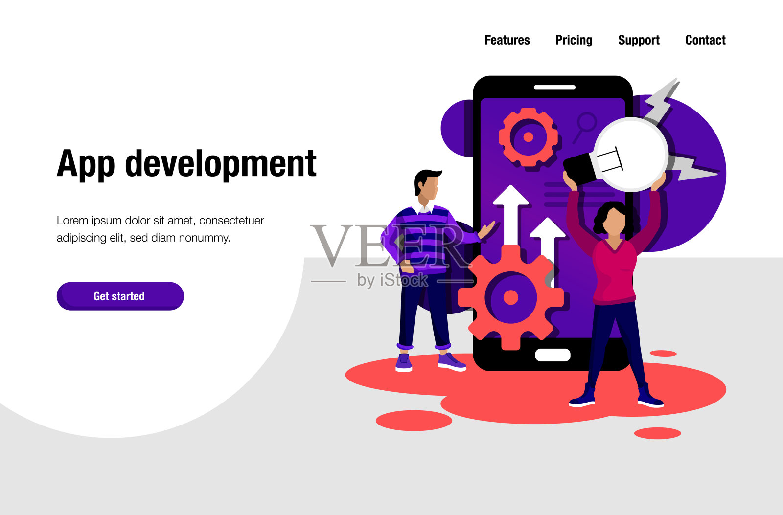 应用开发登陆页面设计插画图片素材