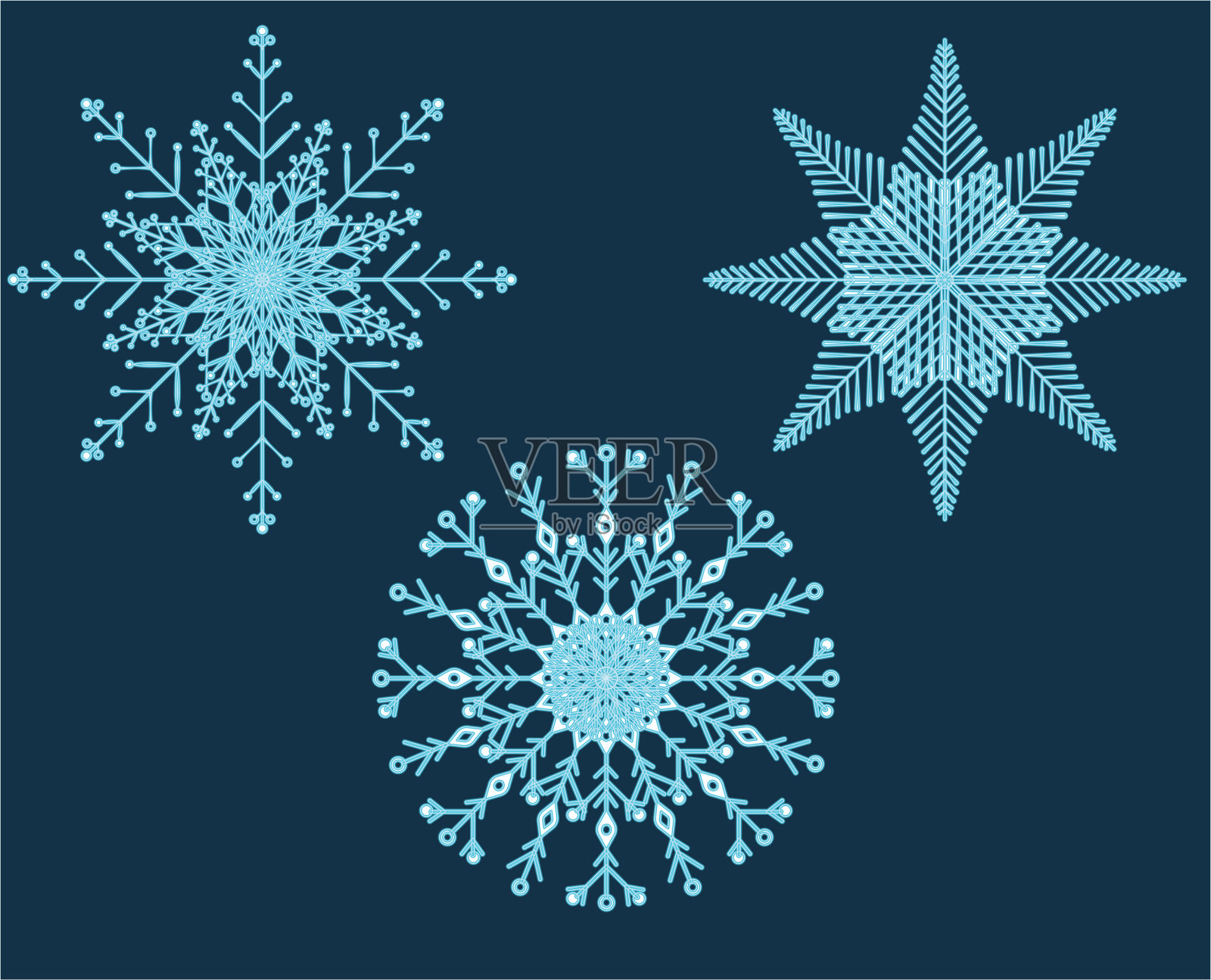 装饰性雪花用于网站、海报等的设计和装饰。插画图片素材