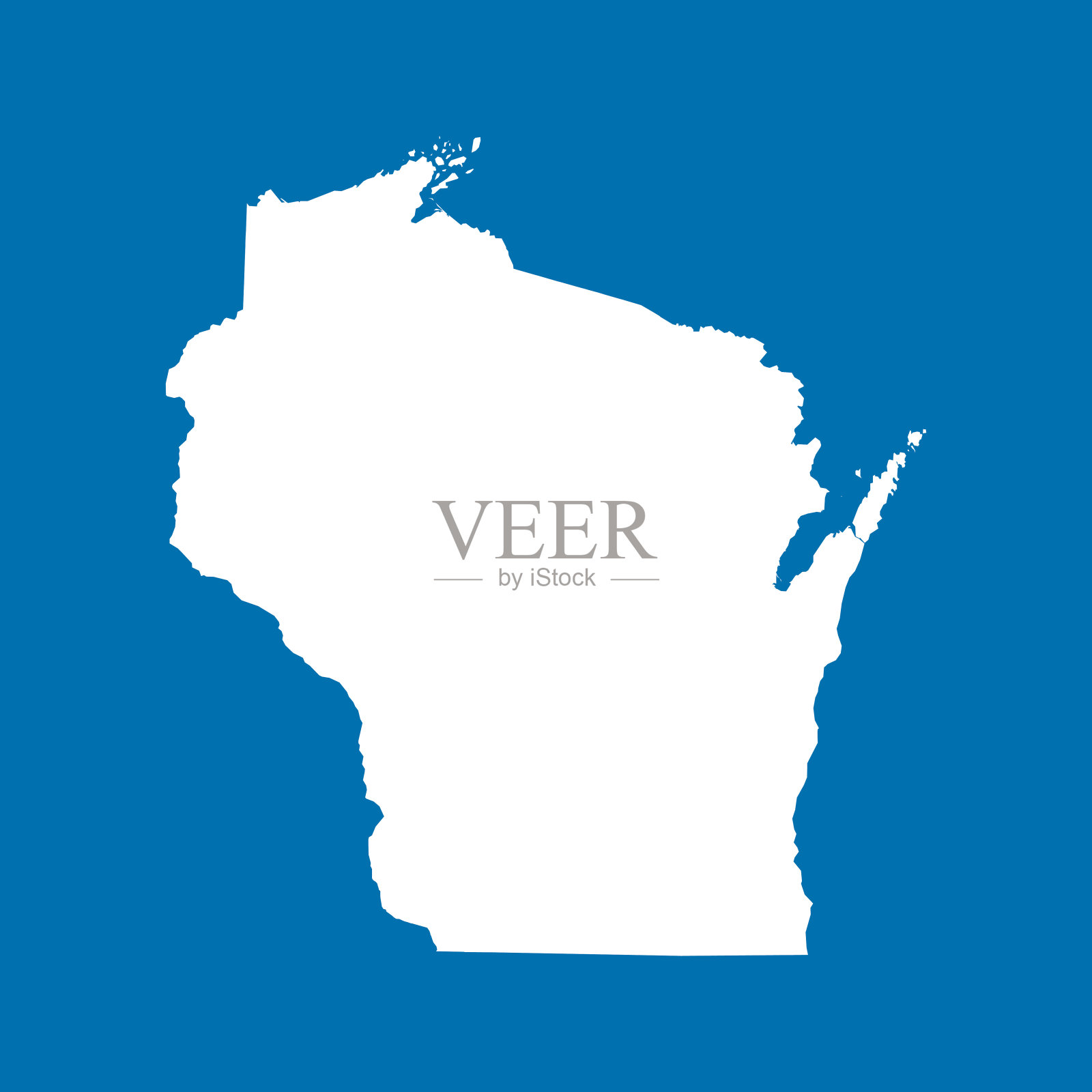 威斯康辛州地图插画图片素材