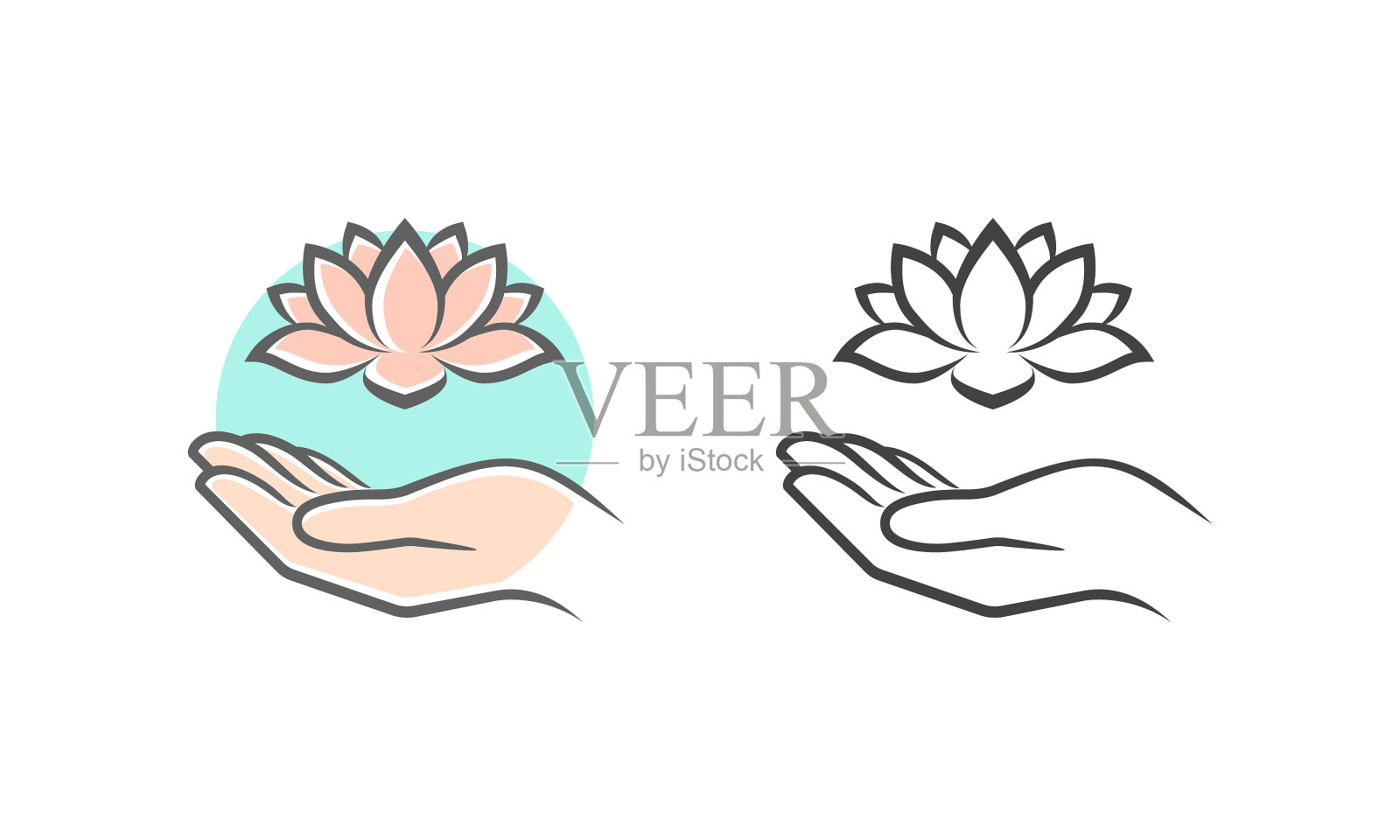 莲花标志插画图片素材