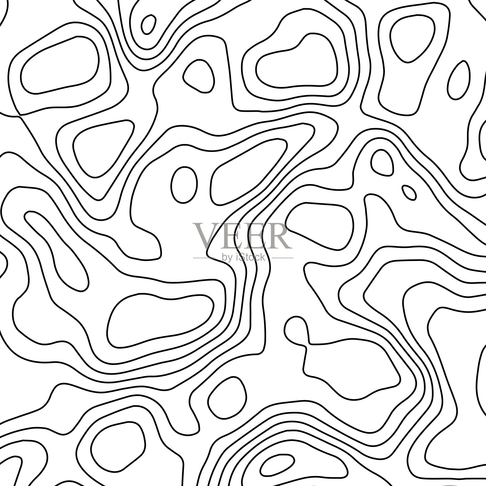 矢量等高线地形图背景。地形图和地理网格抽象背景图。经营理念。矢量图插画图片素材