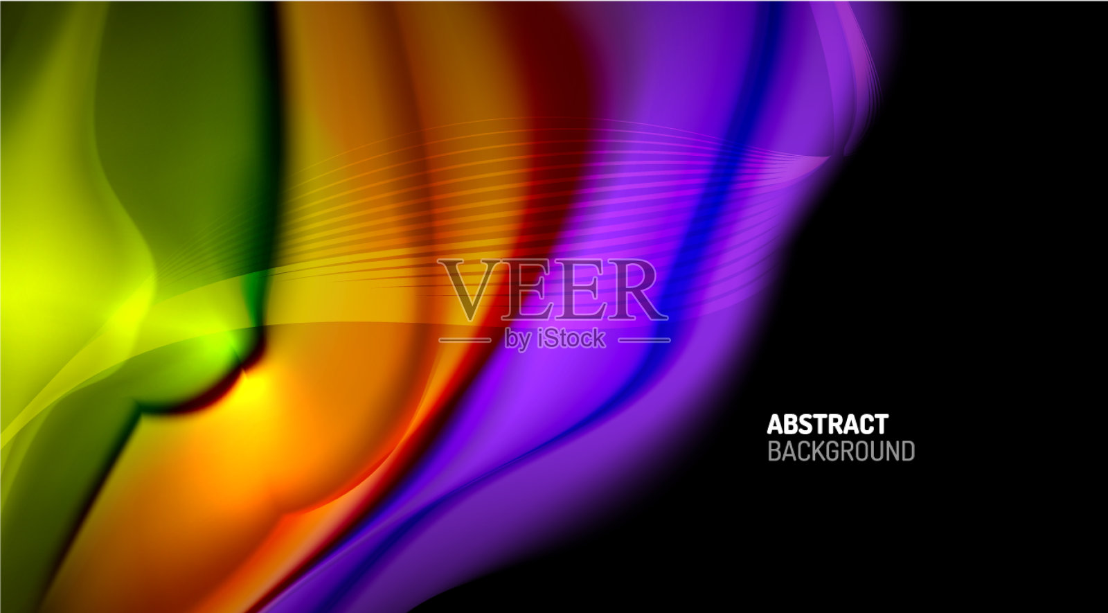 液体颜色在黑色背景上的液体梯度设计模板素材