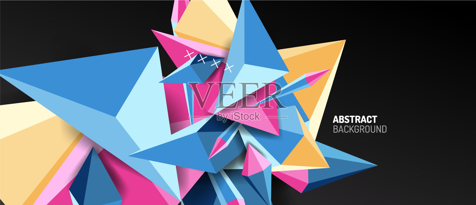 时尚简单的三角形抽象背景插画图片素材