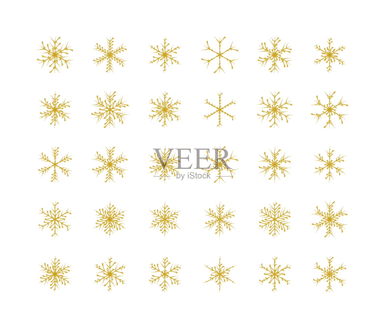 大雪片冬季圣诞圣诞设计向量元素。插画图片素材