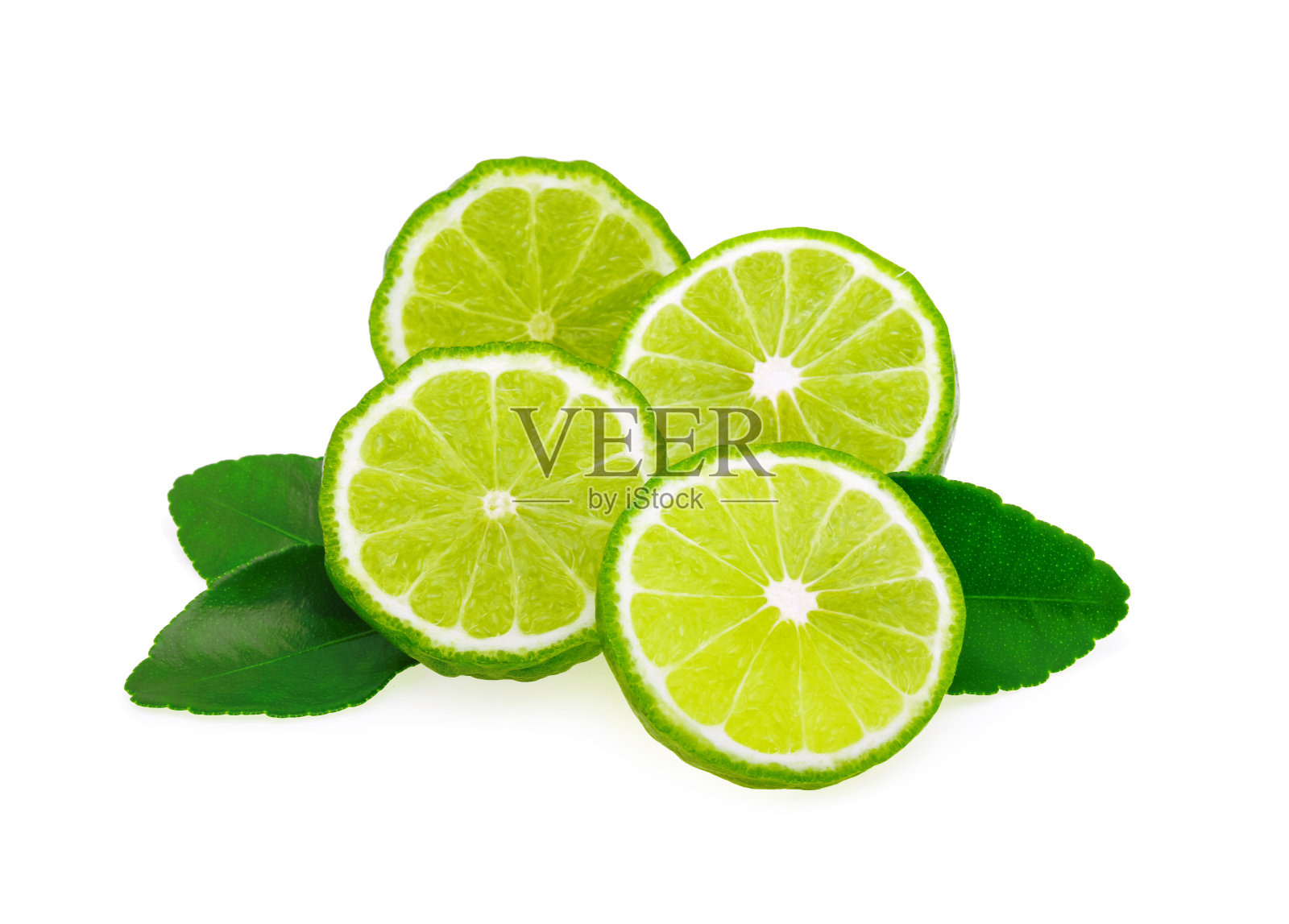 佛手柑果实，叶子孤立在白色背景上照片摄影图片