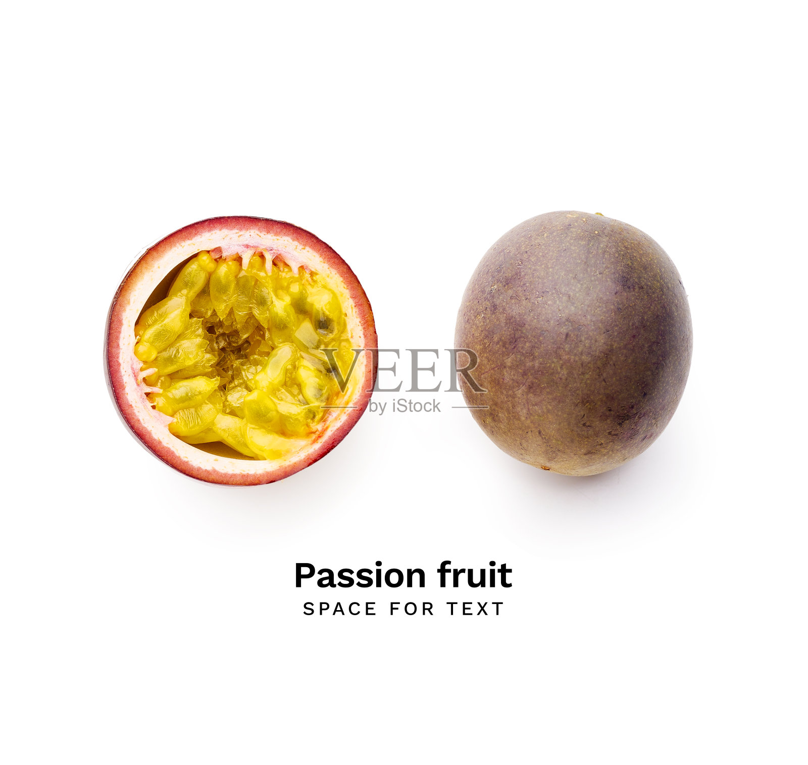 完整和切片的百香果分离照片摄影图片