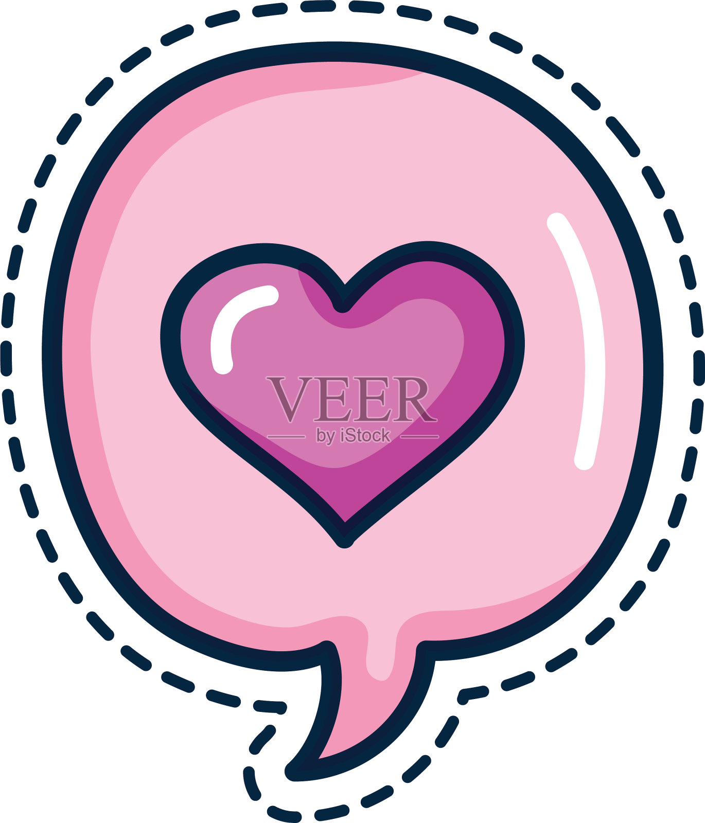 补丁概念语音气泡与心脏图标设计元素图片