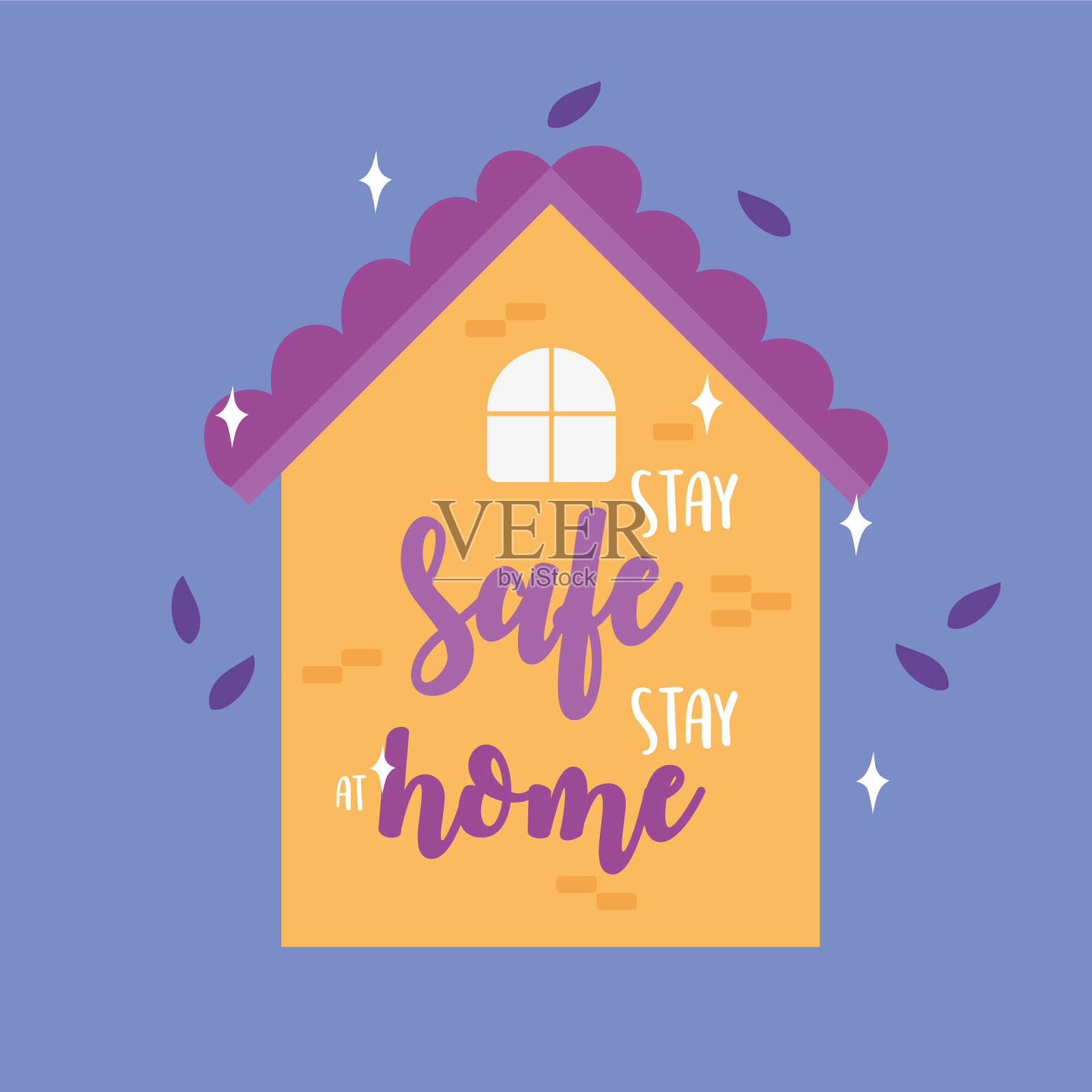 冠状病毒信息保持安全，待在家里插画图片素材