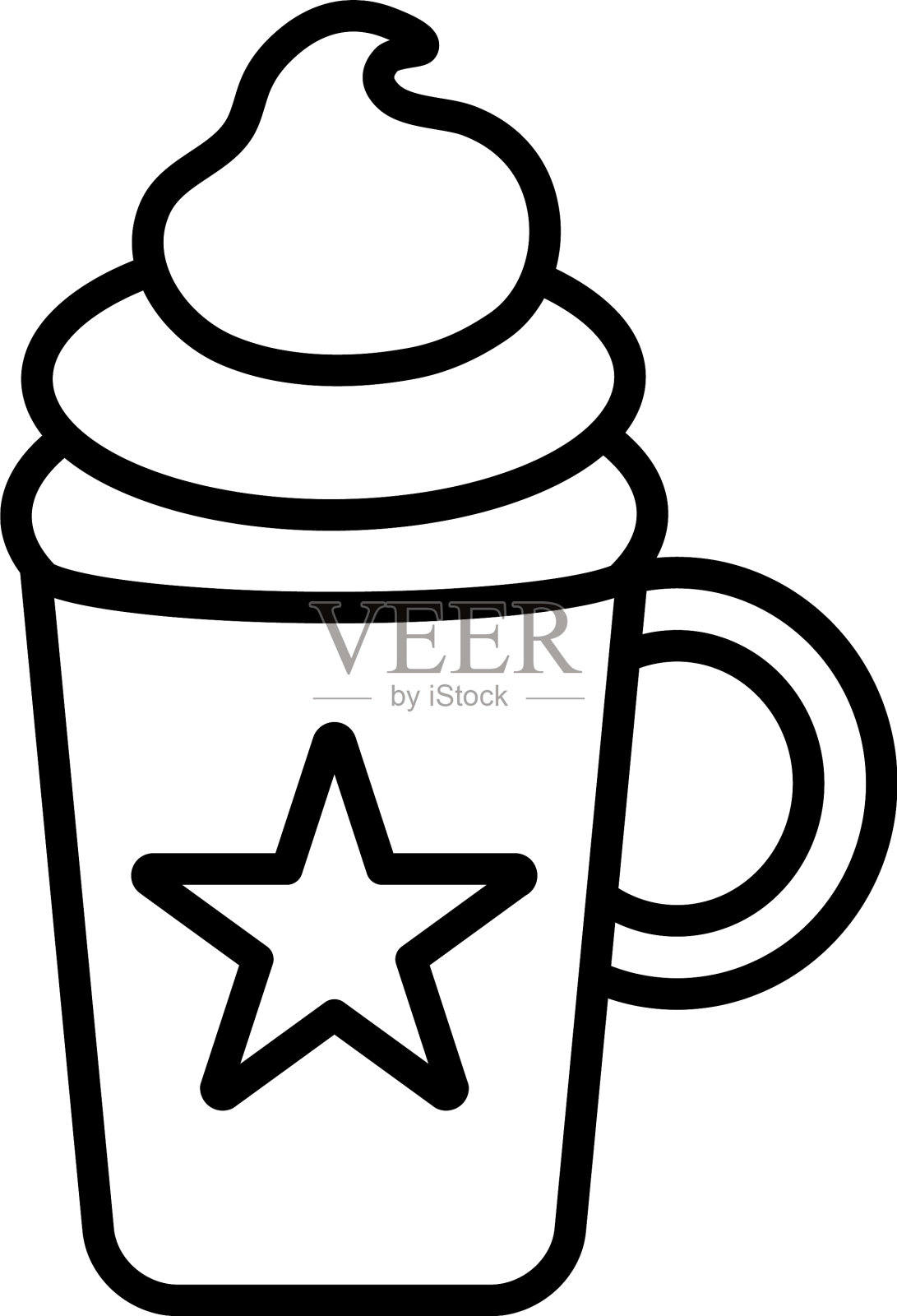 明星杯与蛋糕图标线条风格图标素材