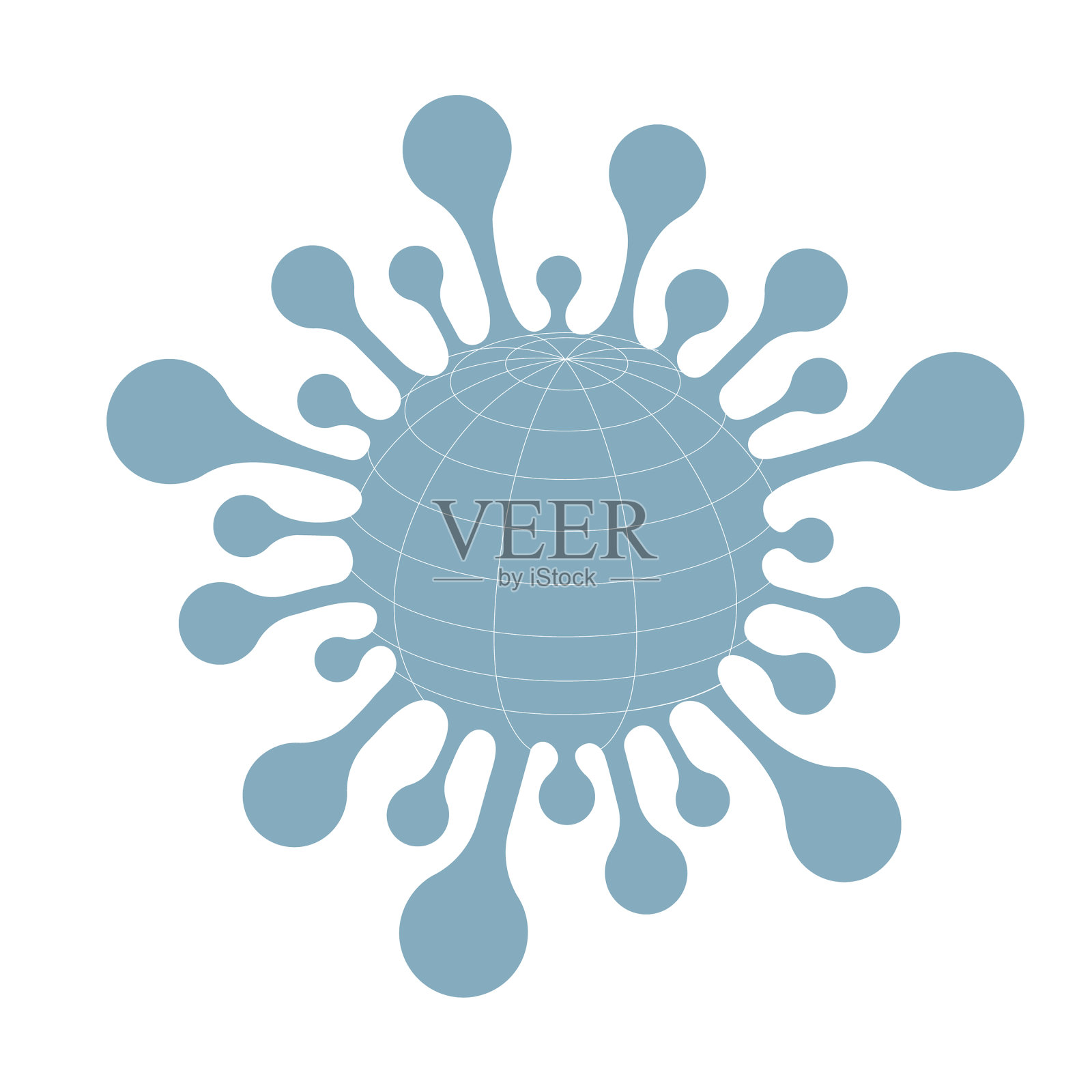 冠状病毒的地球图标插画图片素材