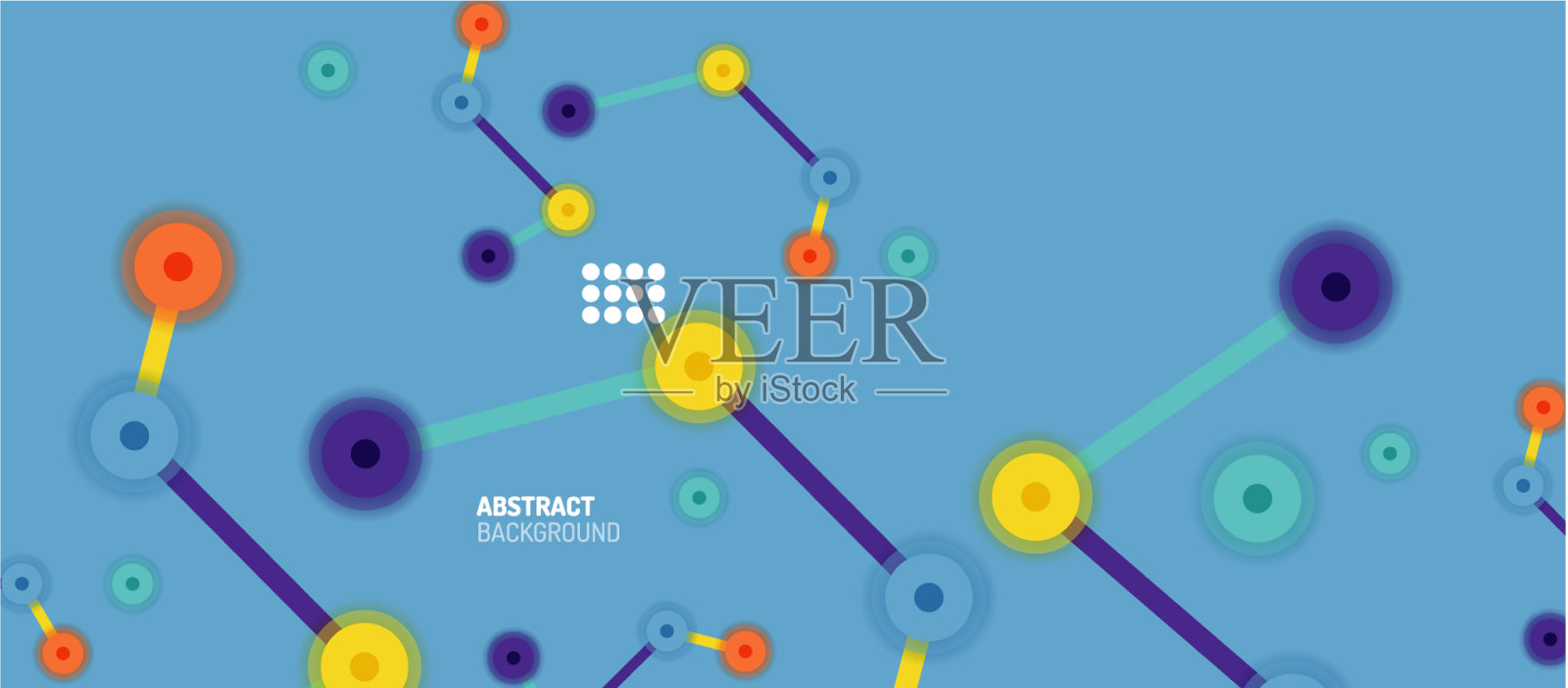 平面风格的几何抽象背景圆插画图片素材