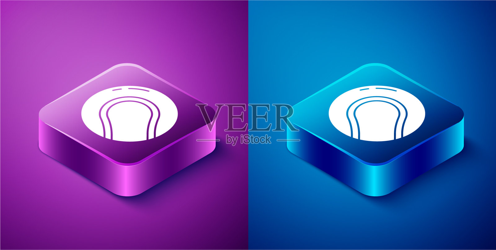 等距棒球图标孤立在蓝色和图标素材